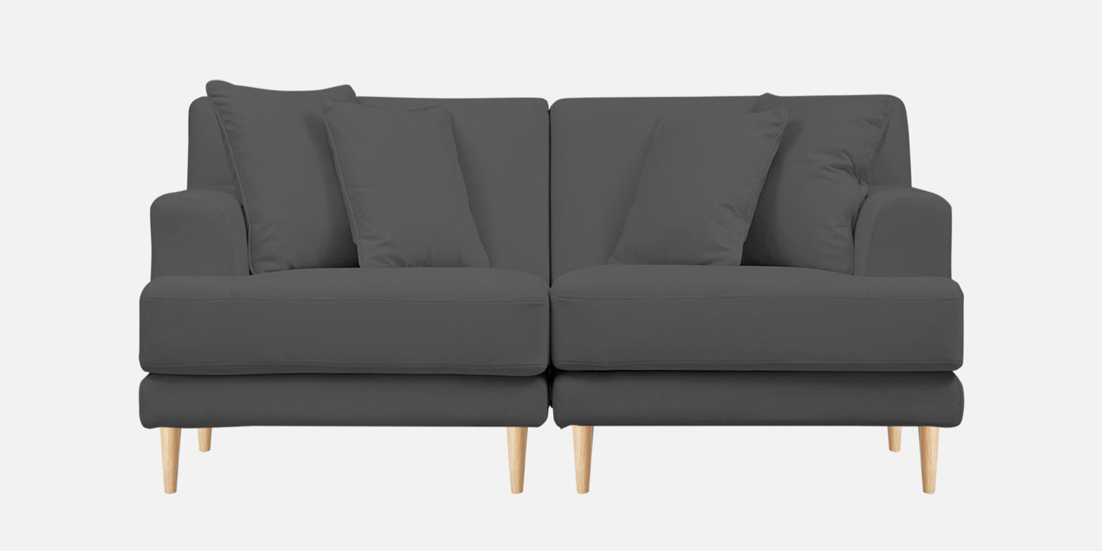 Woody Fabric 2 Seater Sofa In Pure Grey Colour - Febonic Living