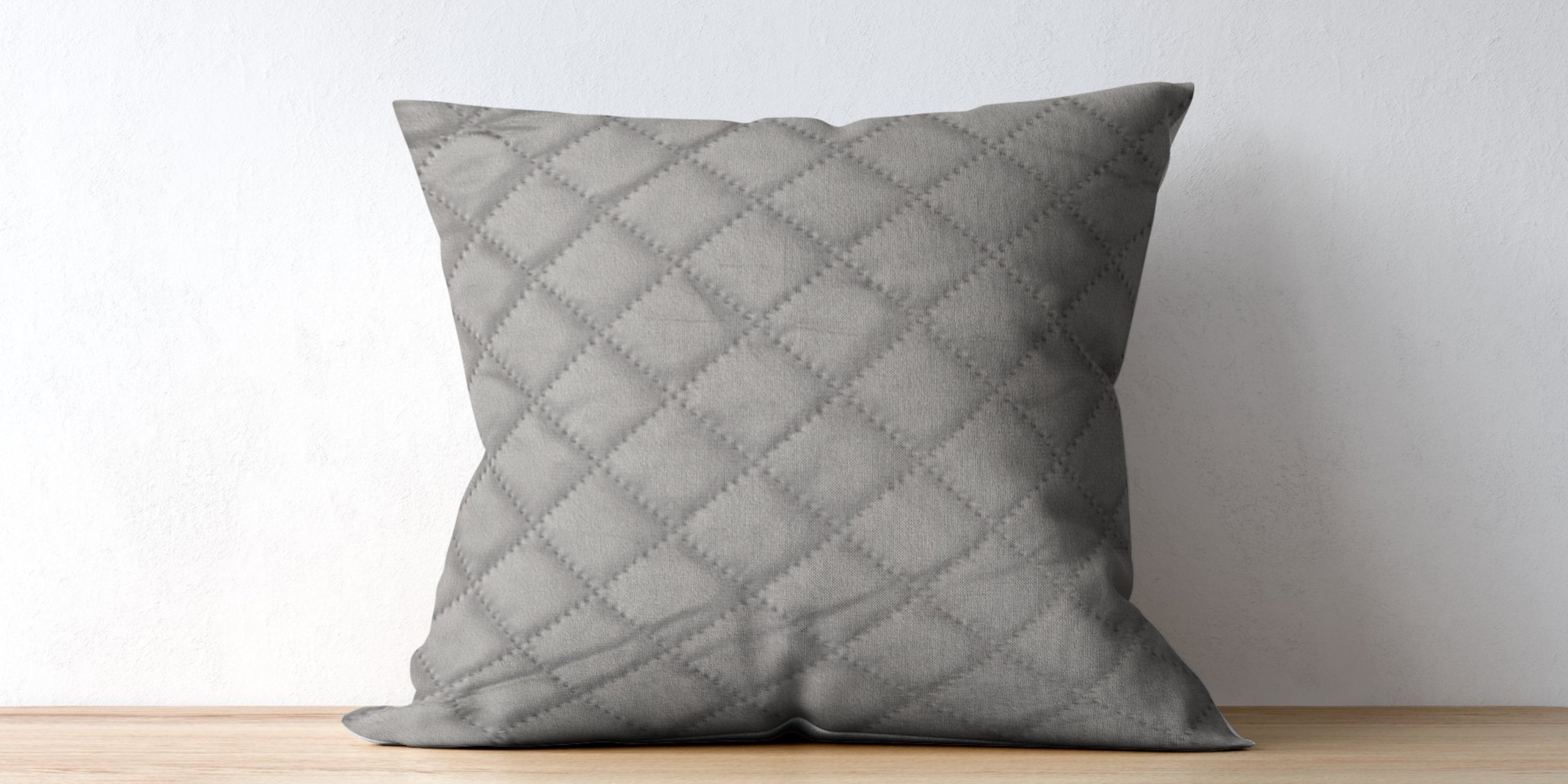 Velvet Quilted Fabric Swatch Warm Grey 03 Code - Febonic Living