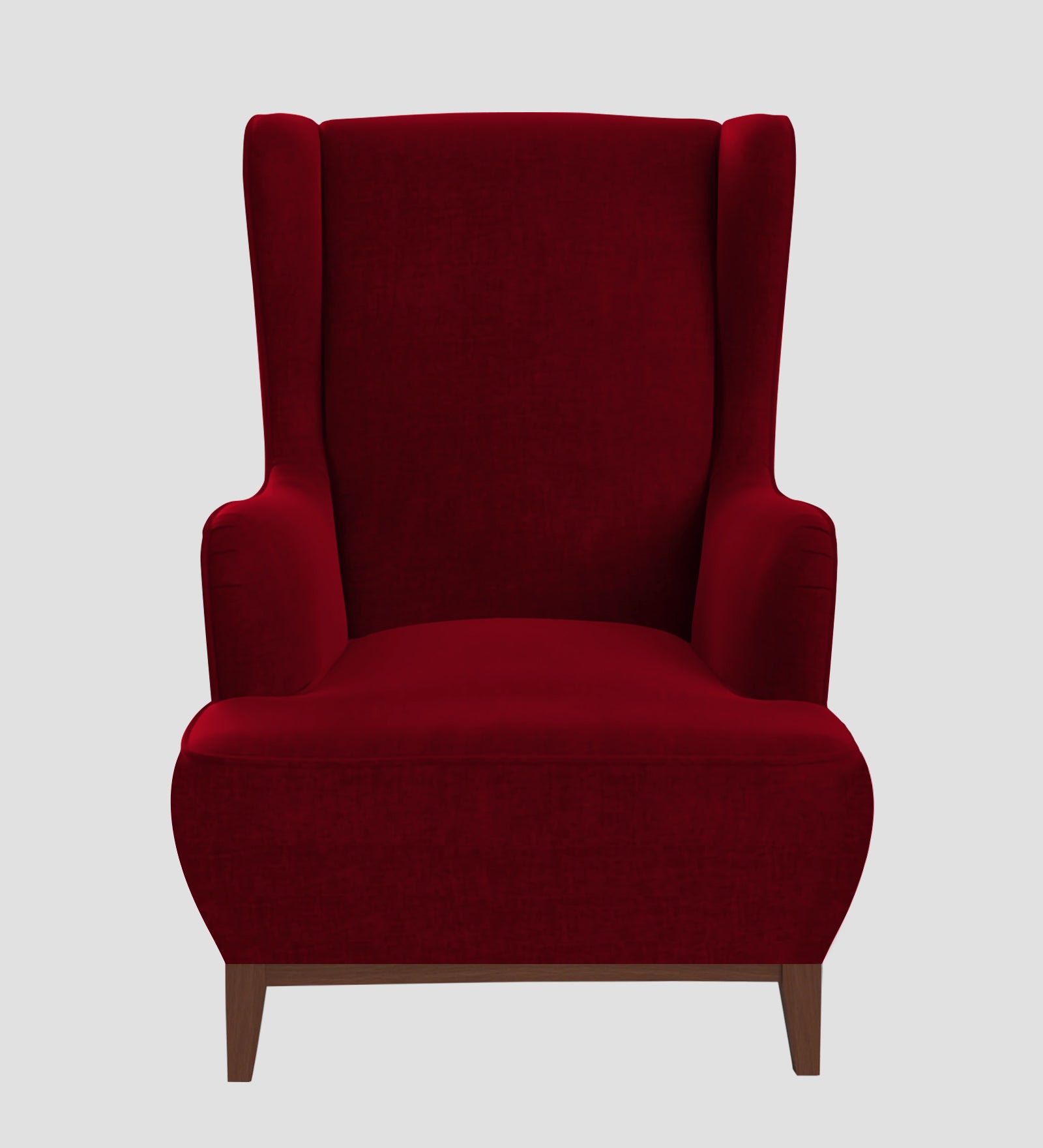 Suri Velvet Wing Chair In Cherry Red Colour - Febonic Living