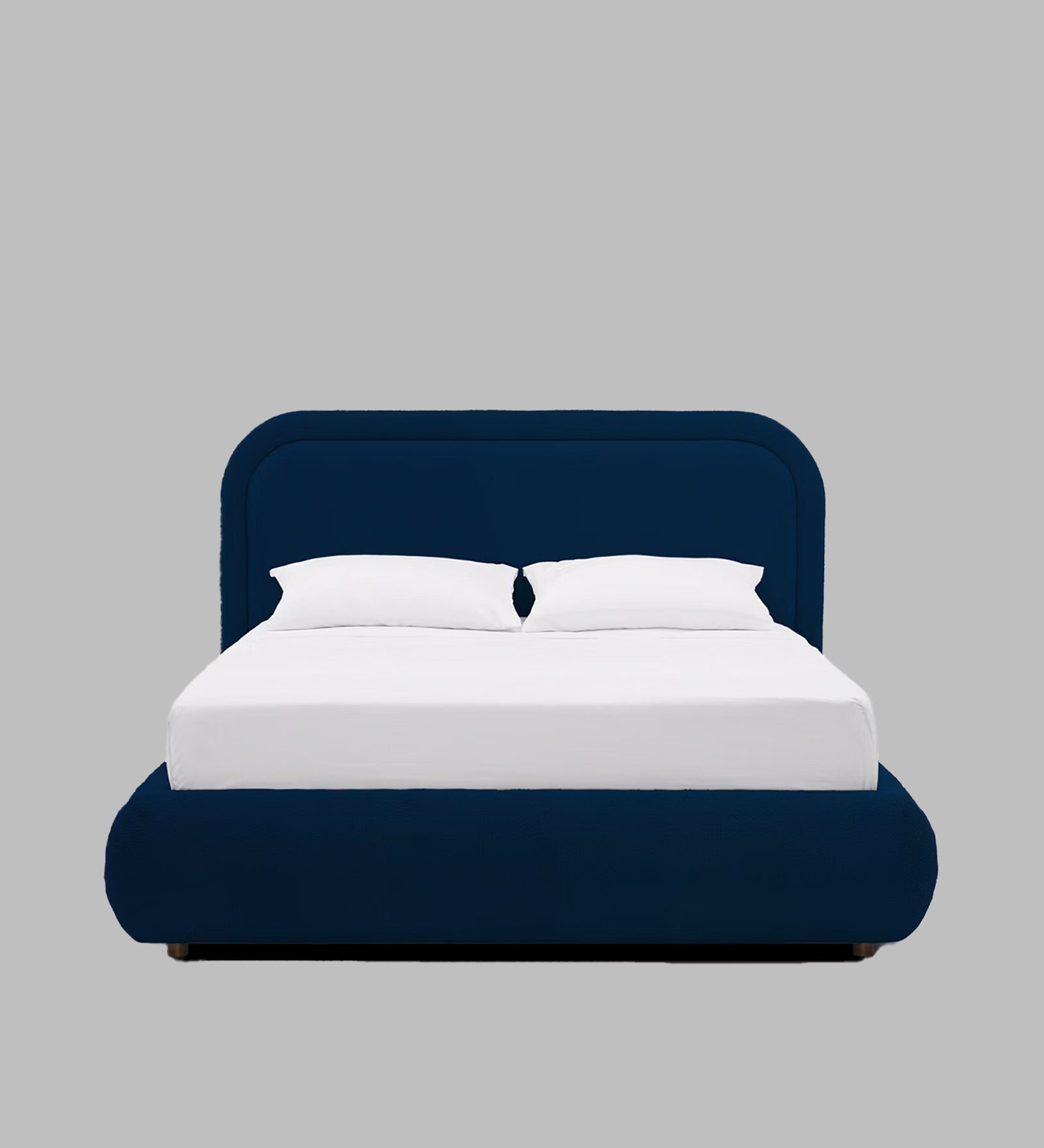 Nemo Boucle Fabric Queen Size Bed in Classic Blue Colour - Febonic Living