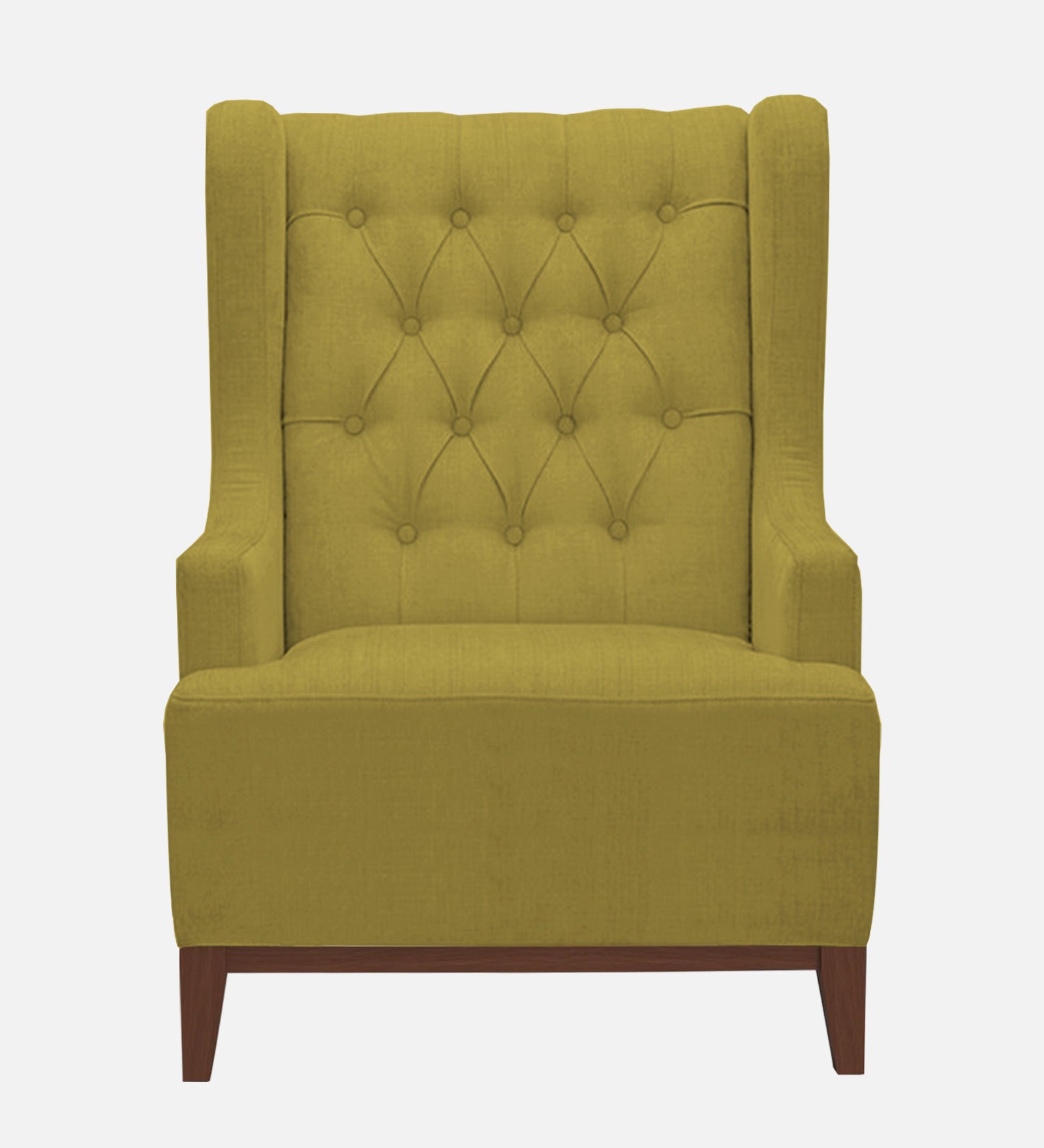 Kuchi Fabric Wing Chair In Parrot Green Colour - Febonic Living