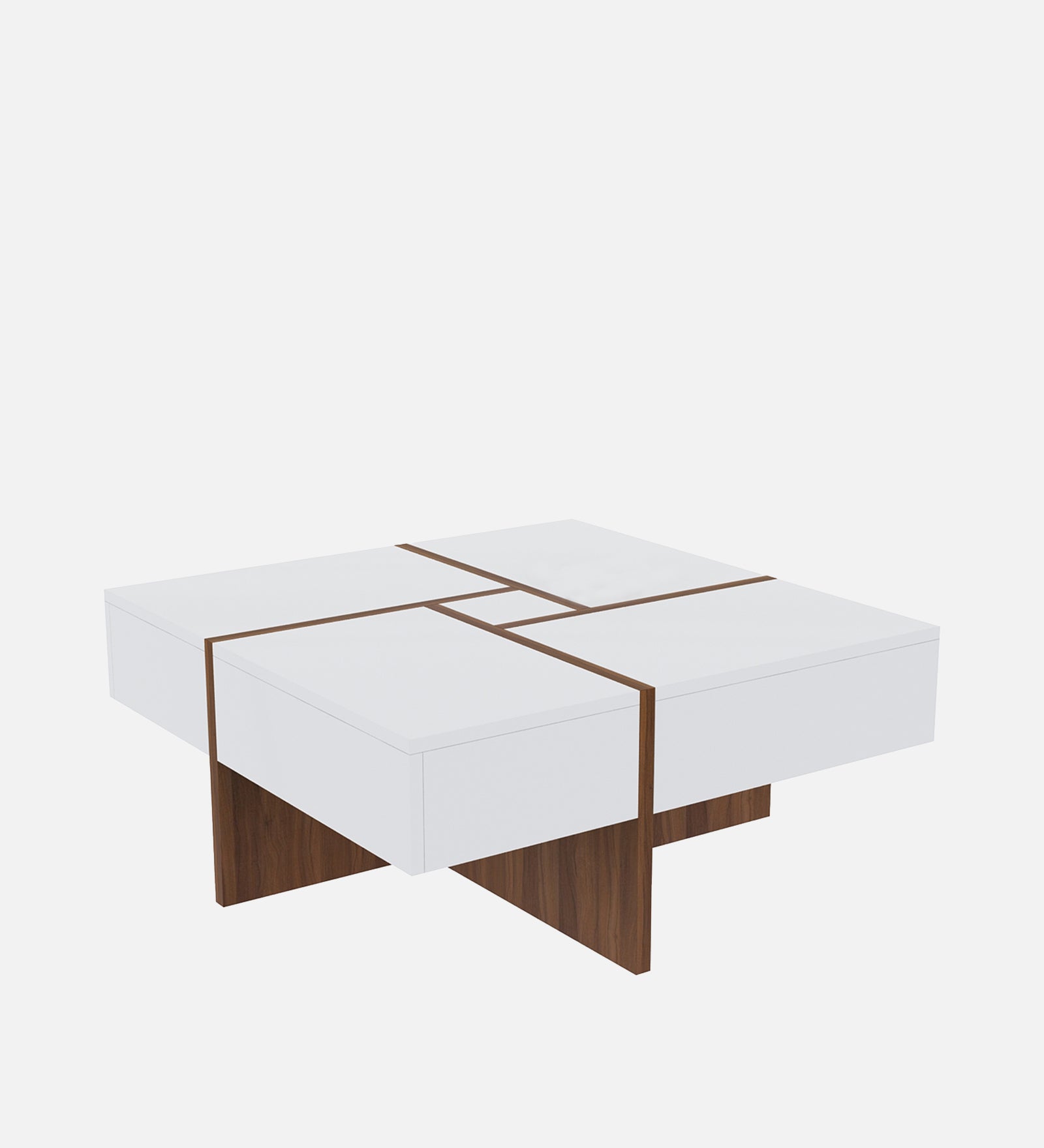 Sonic Coffee Table In Oral Walnut & Frosty White Finish - Febonic Living