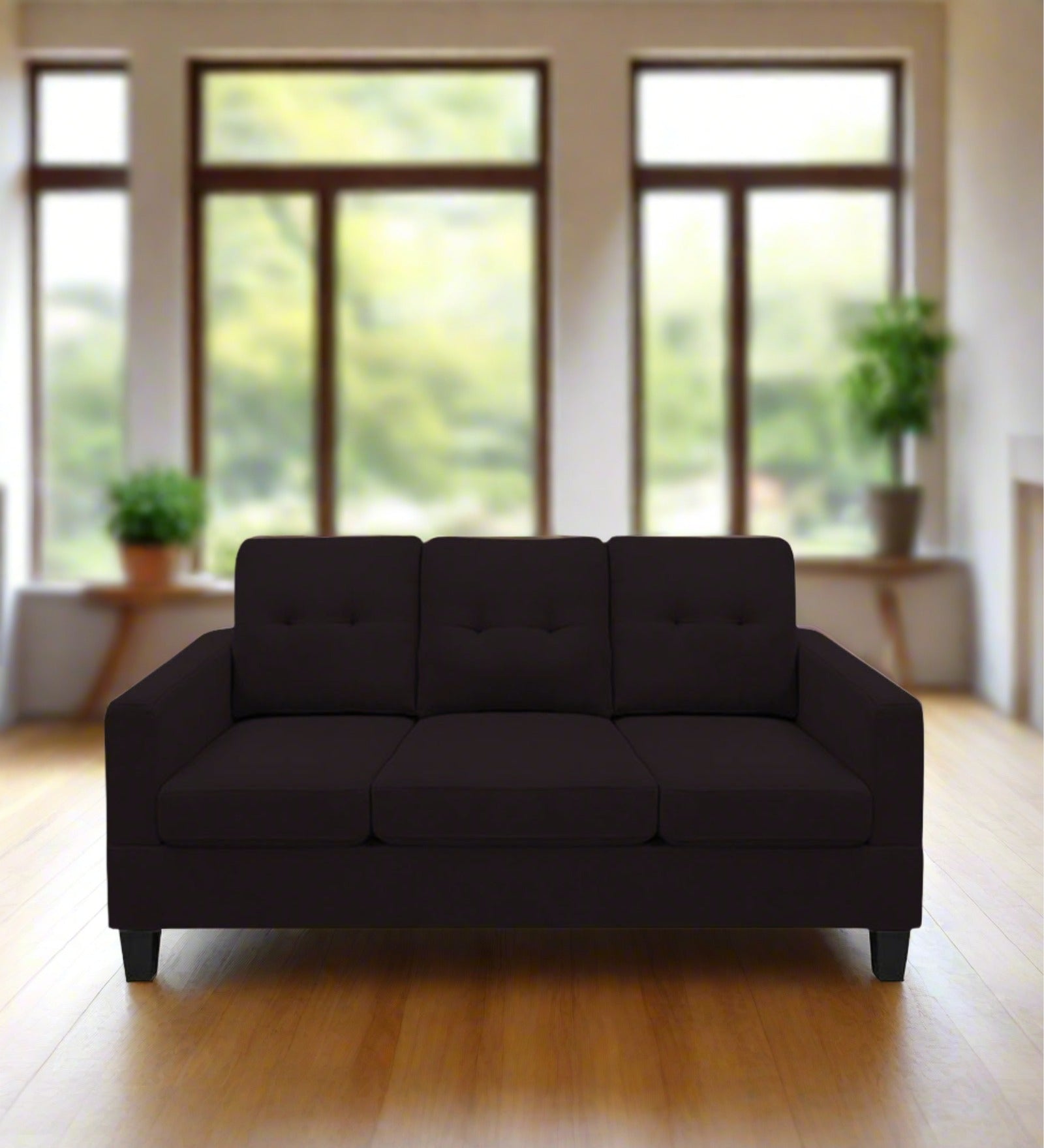 Thomas Fabric 3 Seater Sofa In Cara Brown Colour - Febonic Living