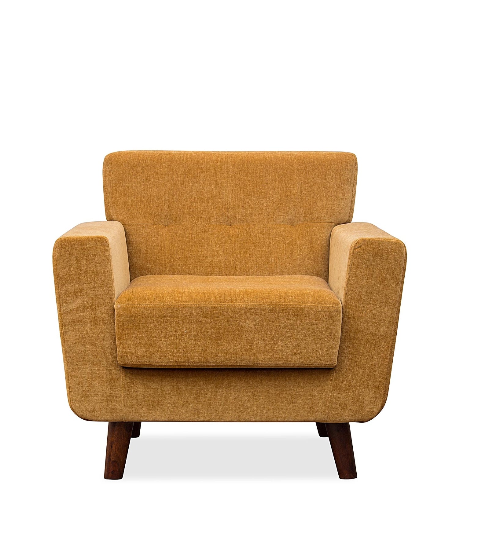 Nathan Fabric Arm Chair In Bold Yellow Colour - Febonic Living