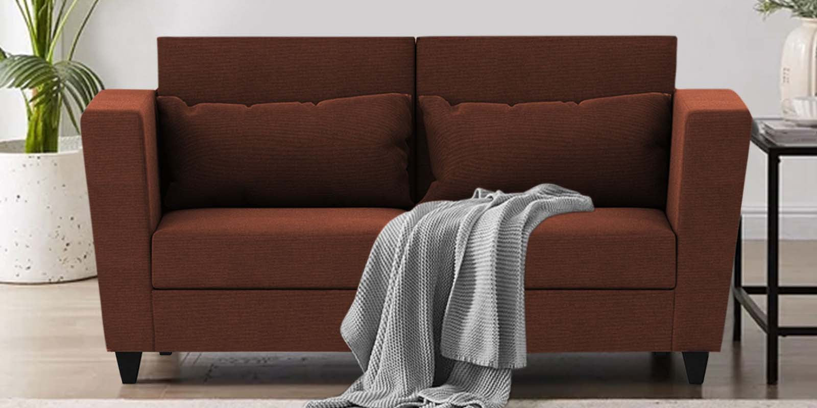 Tokyo Fabric 2 Seater Sofa In Coffee Brown Colour - Febonic Living