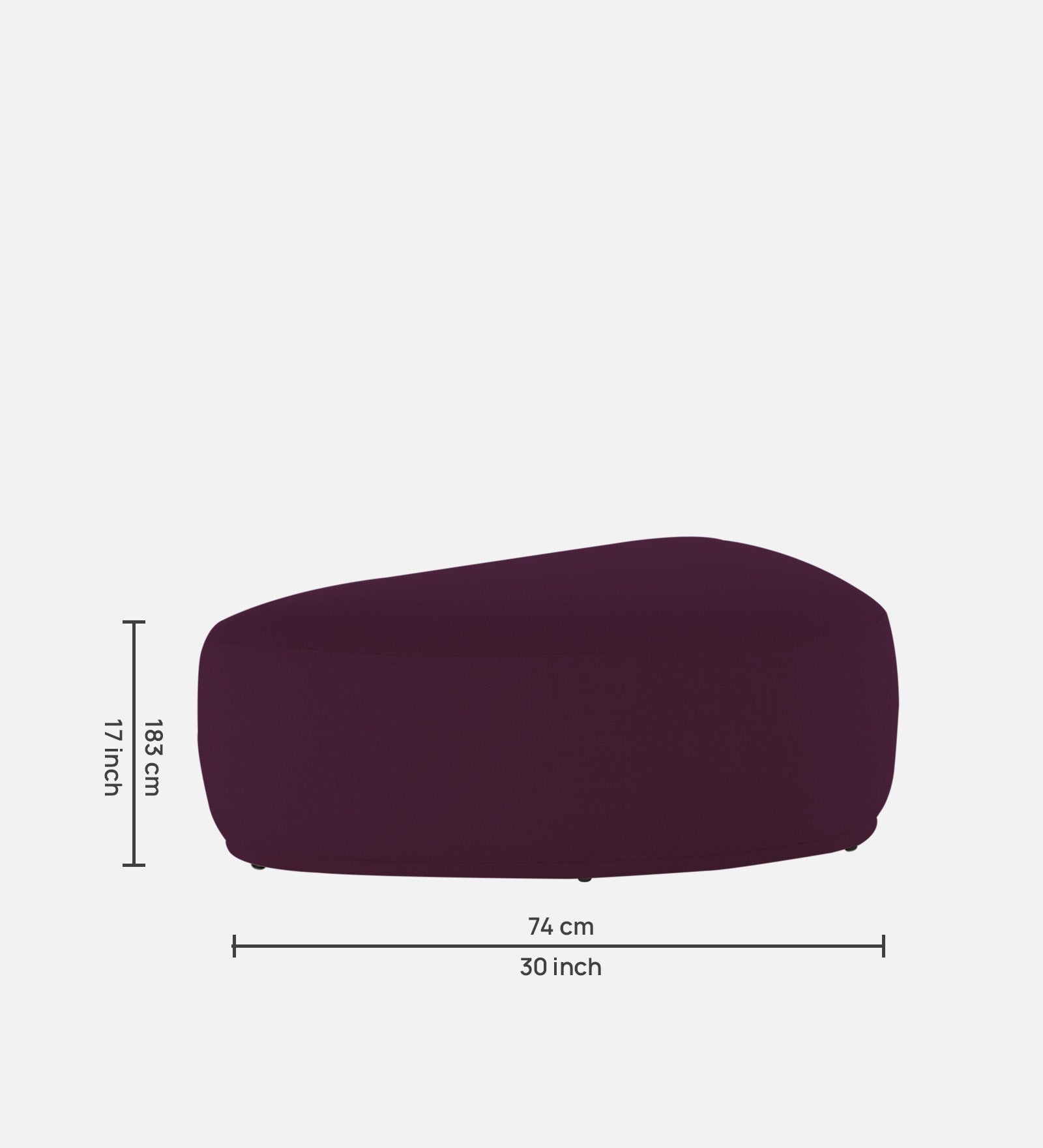 Nona Fabric Pouffe In Greek Purple Colour - Febonic Living