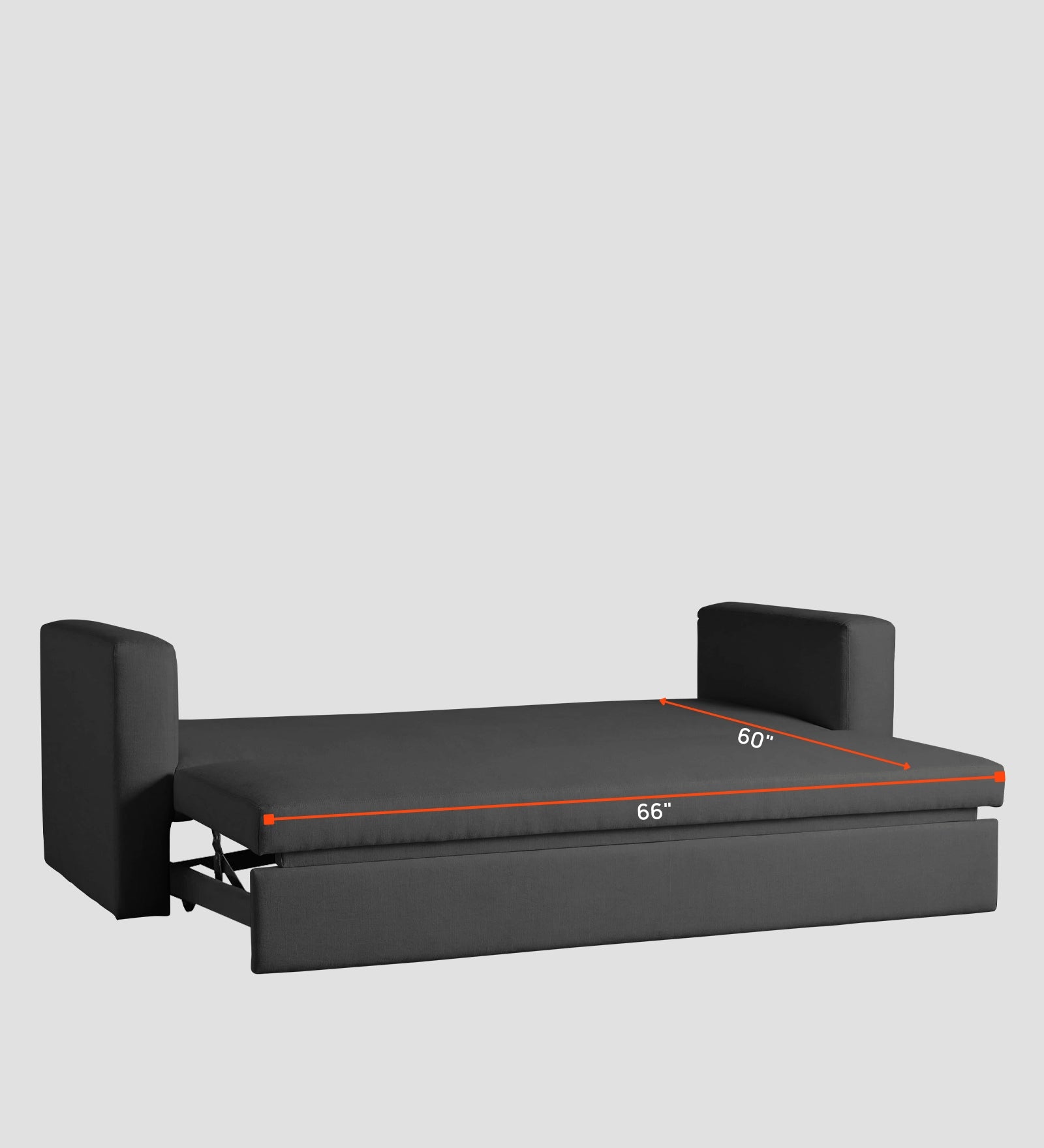 Tosy Fabric 3 Seater Pull Out Sofa Cum Bed In Stone Grey Colour - Febonic Living