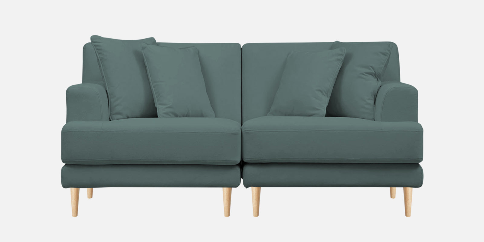 Woody Fabric 2 Seater Sofa In Pista Green Colour - Febonic Living