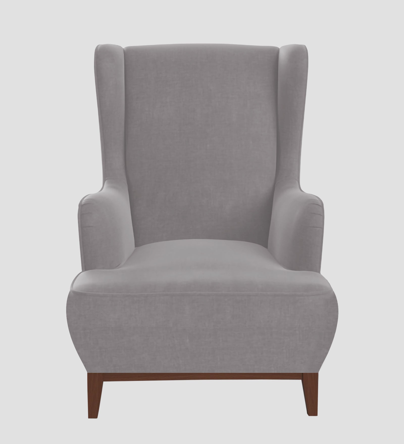 Suri Velvet Wing Chair In Concrete Grey Colour - Febonic Living