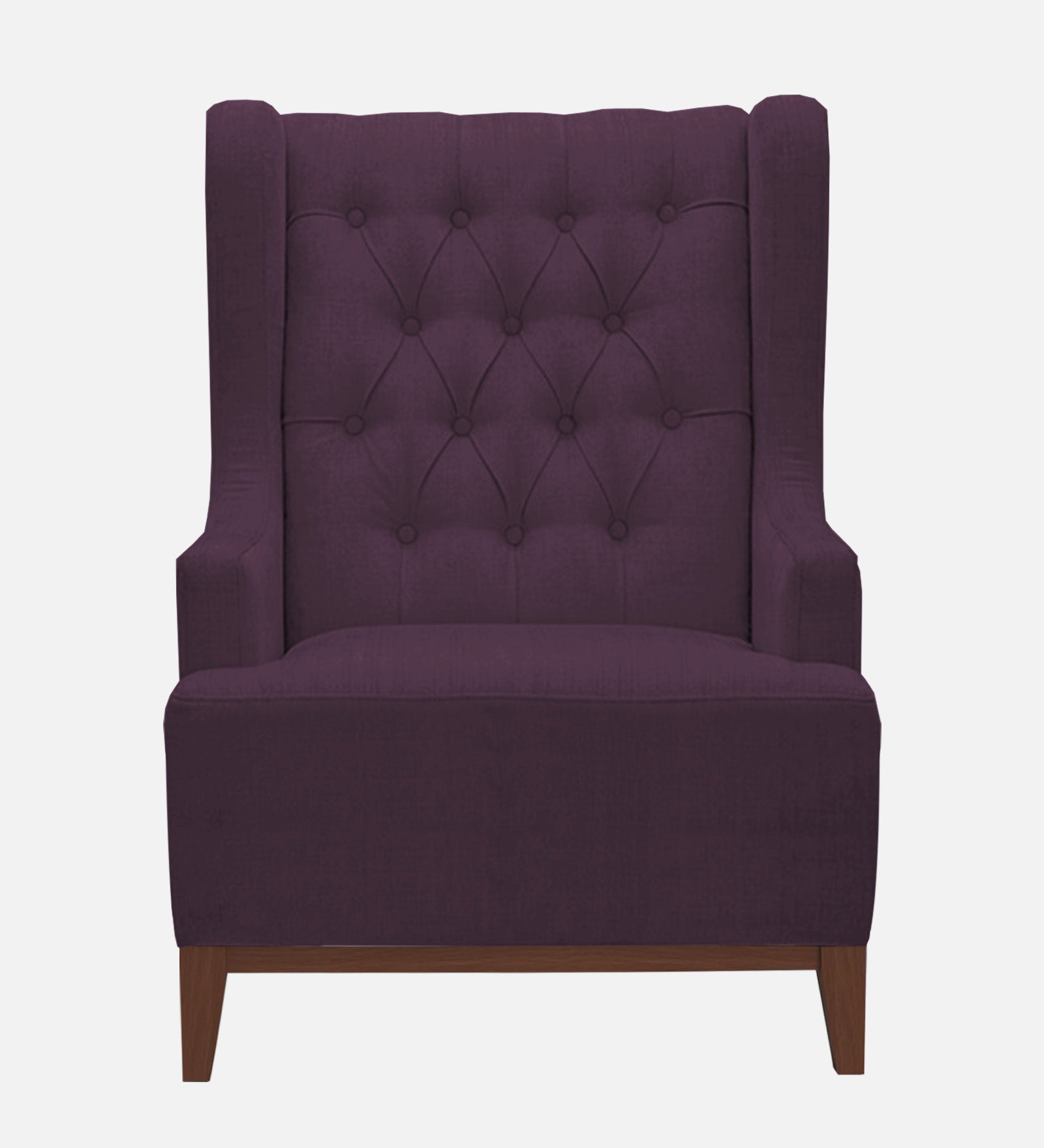 Kuchi Fabric Wing Chair In Greek Purple Colour - Febonic Living