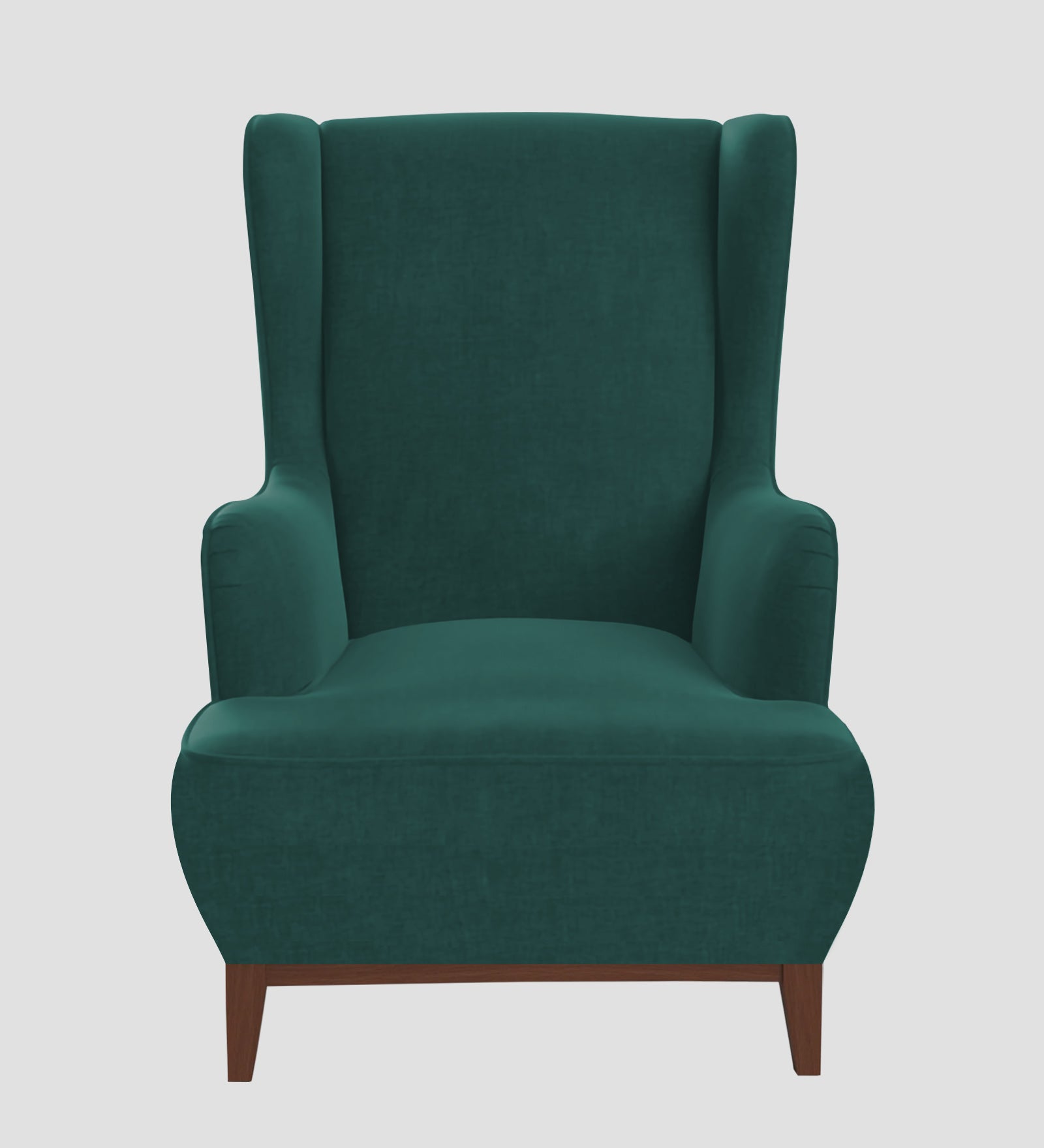 Suri Velvet Wing Chair In Pine Green Colour - Febonic Living