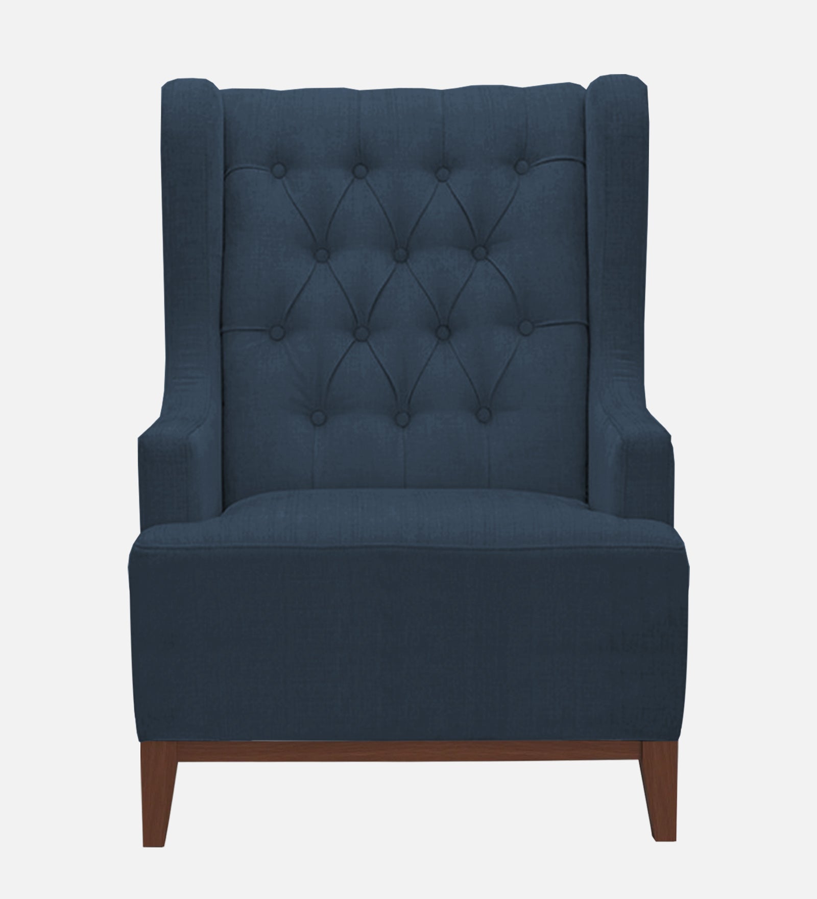 Kuchi Fabric Wing Chair In Light Blue Colour - Febonic Living