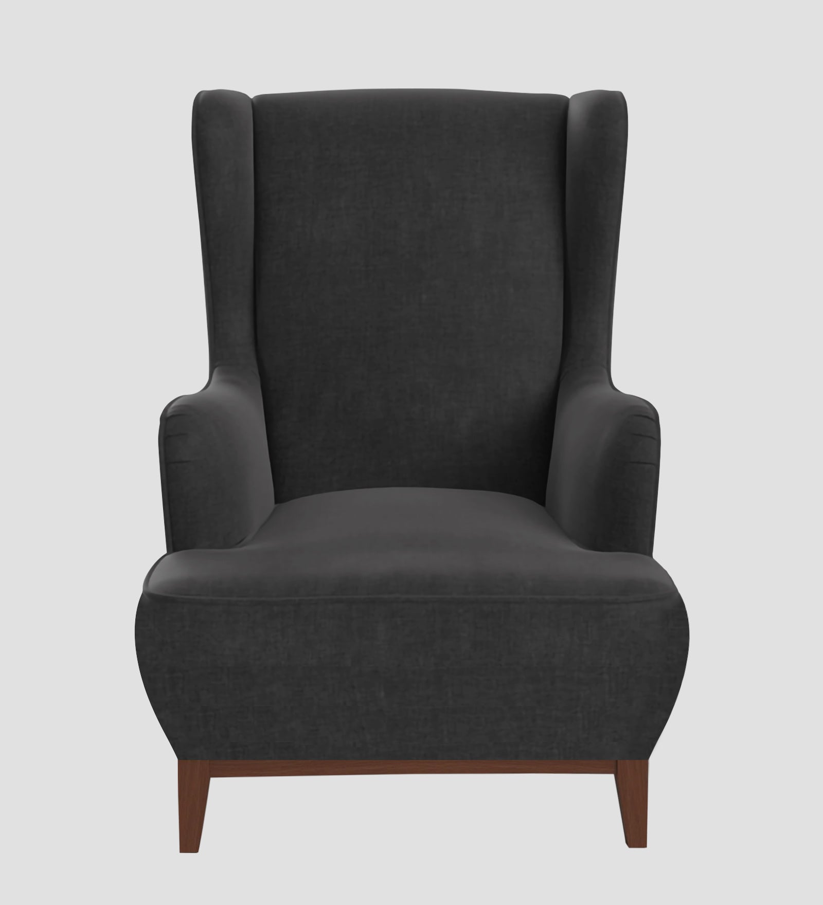 Suri Velvet Wing Chair In Davy Grey Colour - Febonic Living