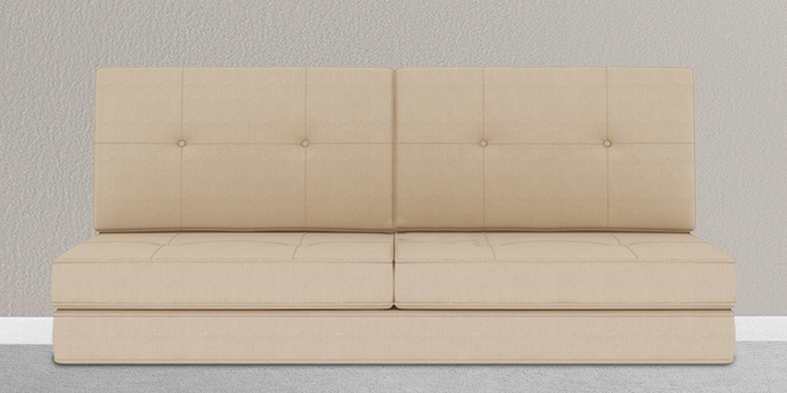 Cora Fabric 2 Seater Foldable Sofa Cum Bed In Woom Beige Colour - Febonic Living