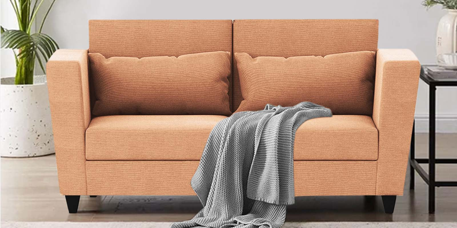 Tokyo Fabric 2 Seater Sofa In Cosmic Beige Colour - Febonic Living