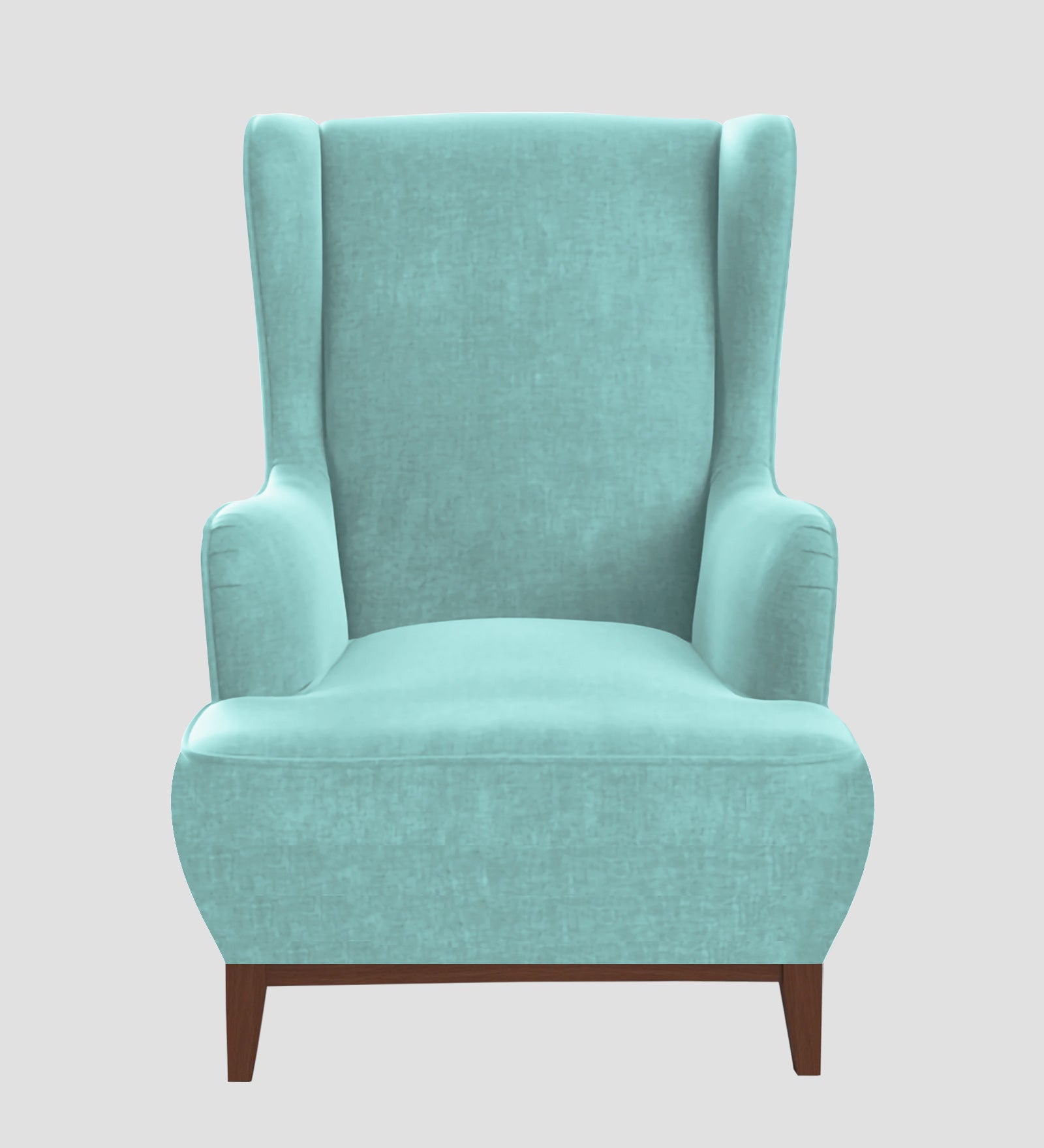 Suri Velvet Wing Chair In Barmunda Aqua Colour - Febonic Living