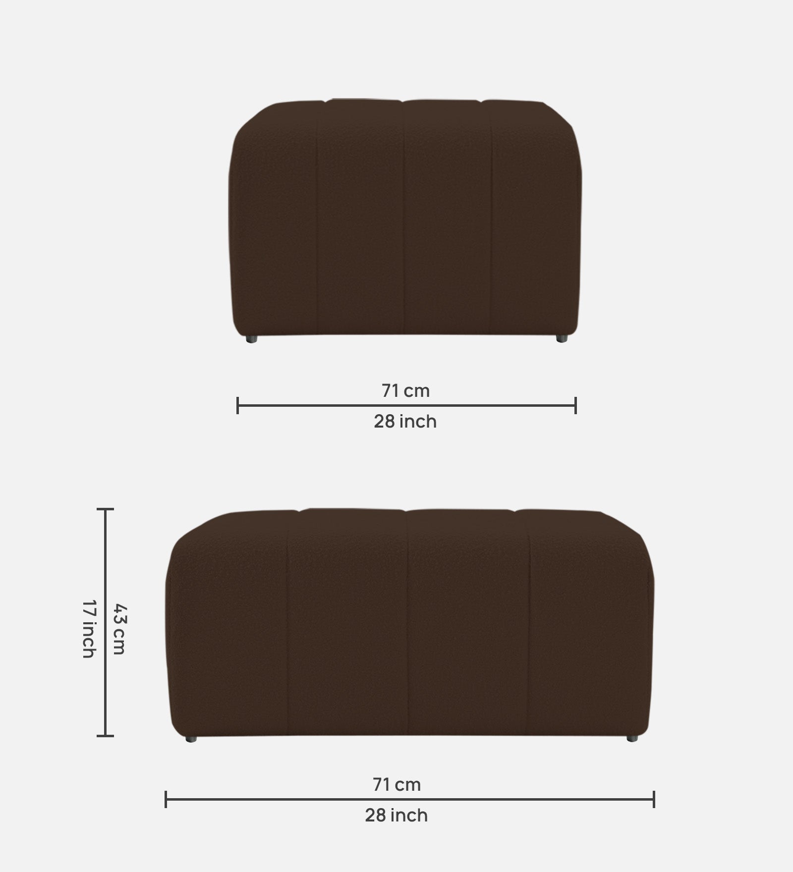 Lark Boucle Bench In Bringo Brown Colour - Febonic Living