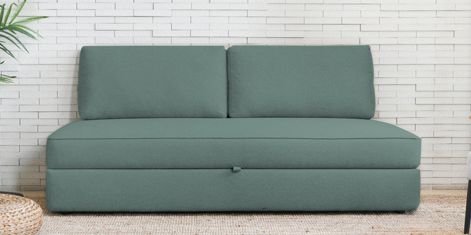 Vito Fabric Day Bed In Suka Blue Colour With Storage - Febonic Living