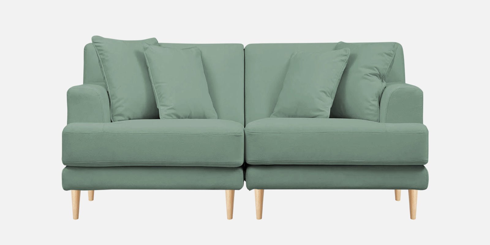 Woody Fabric 2 Seater Sofa In Mist Blue Colour - Febonic Living