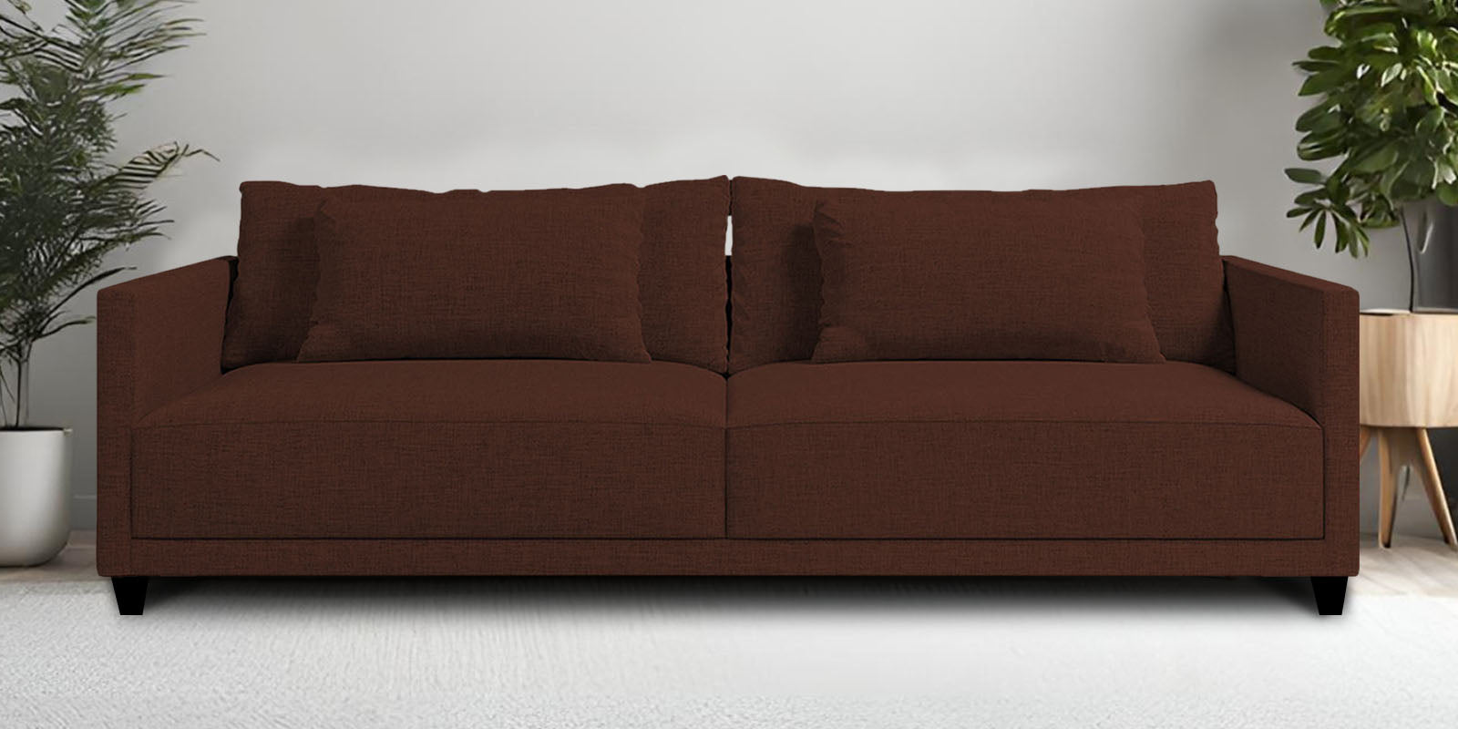Kera Fabric 3 Seater Sofa In Coffee Brown Colour - Febonic Living