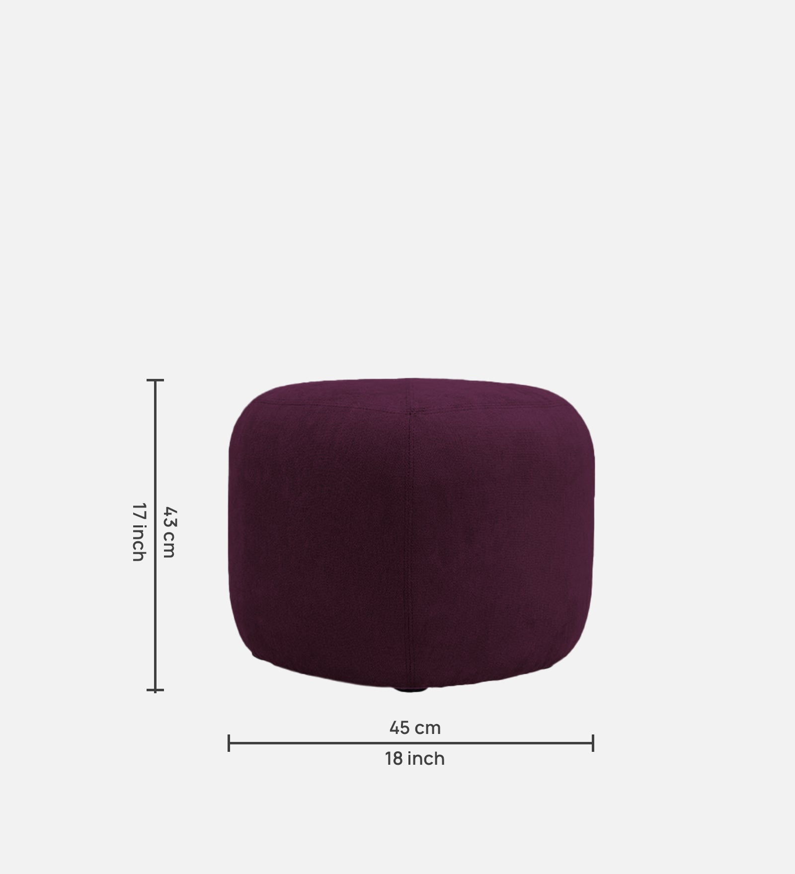 Keori Fabric Pouffe In Greek Purple Colour - Febonic Living
