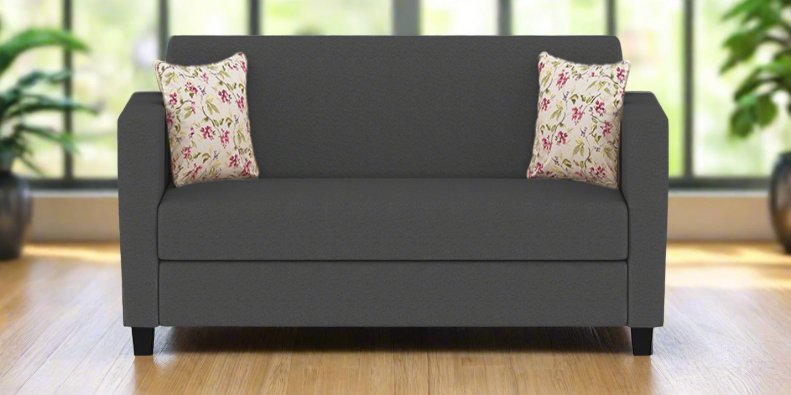 Gozi Fabric 2 Seater Sofa In Maba Grey Colour - Febonic Living