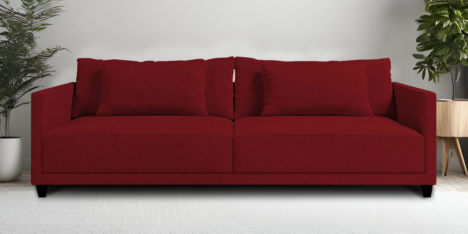 Kera Fabric 3 Seater Sofa in Blood Maroon Colour