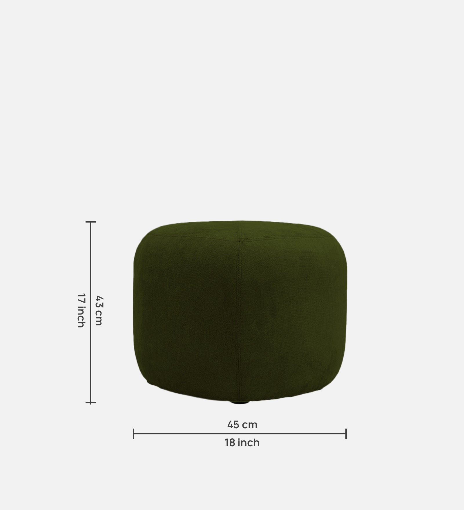 Keori Fabric Pouffe In Olive Green Colour - Febonic Living