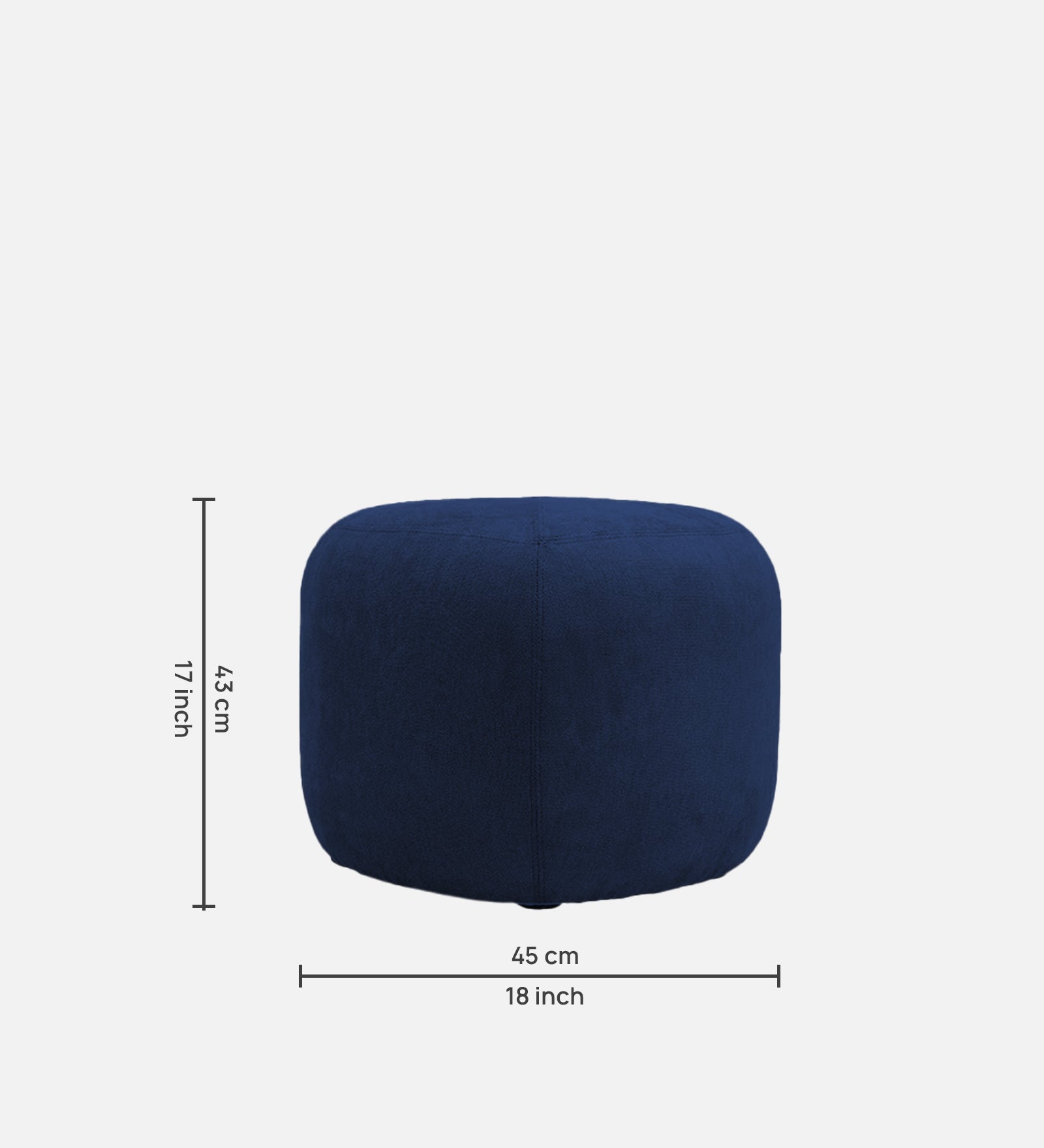 Keori Fabric Pouffe In Royal Blue Colour - Febonic Living