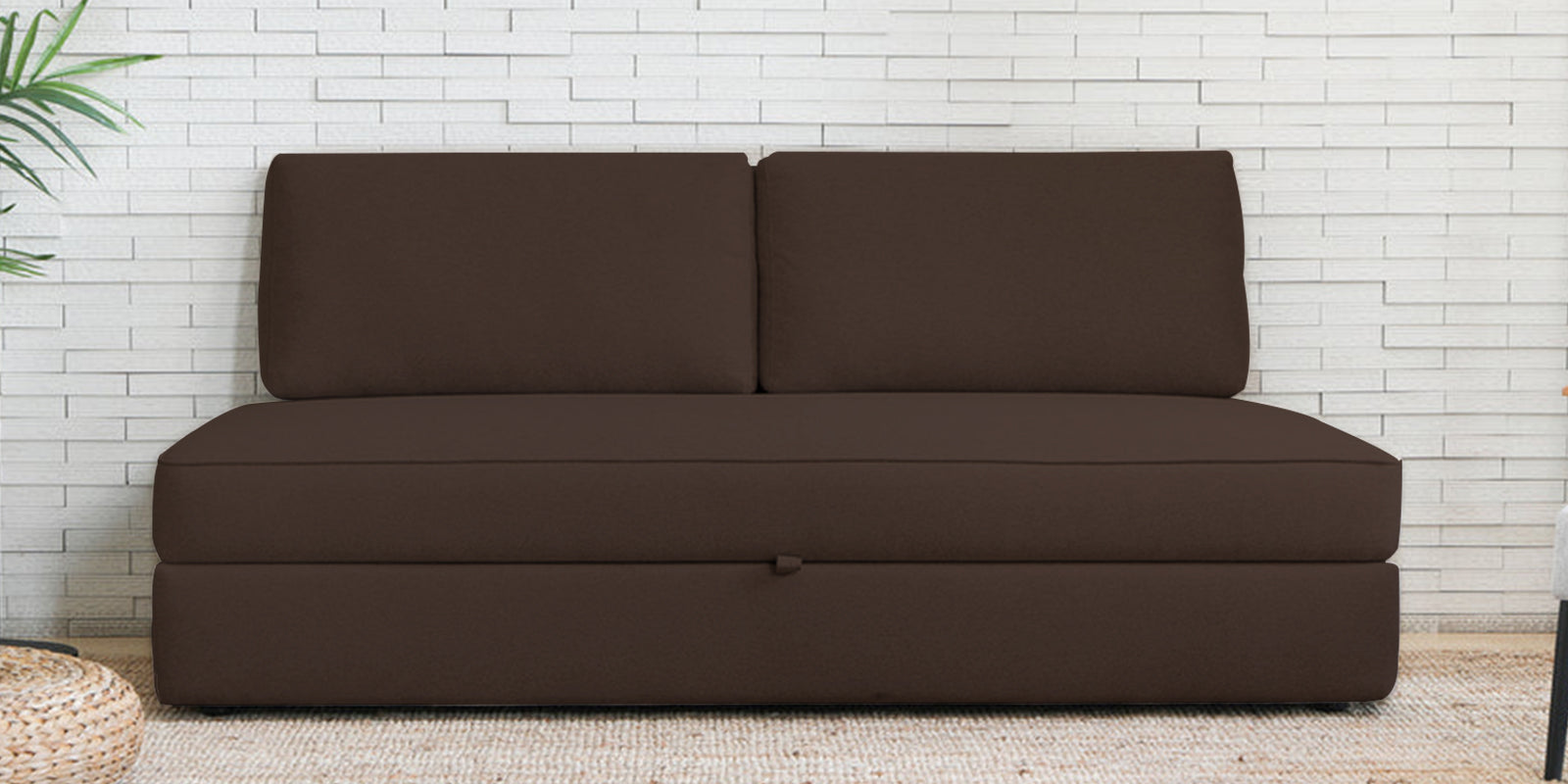 Vito Fabric Day Bed In Cidar Brown Colour With Storage - Febonic Living