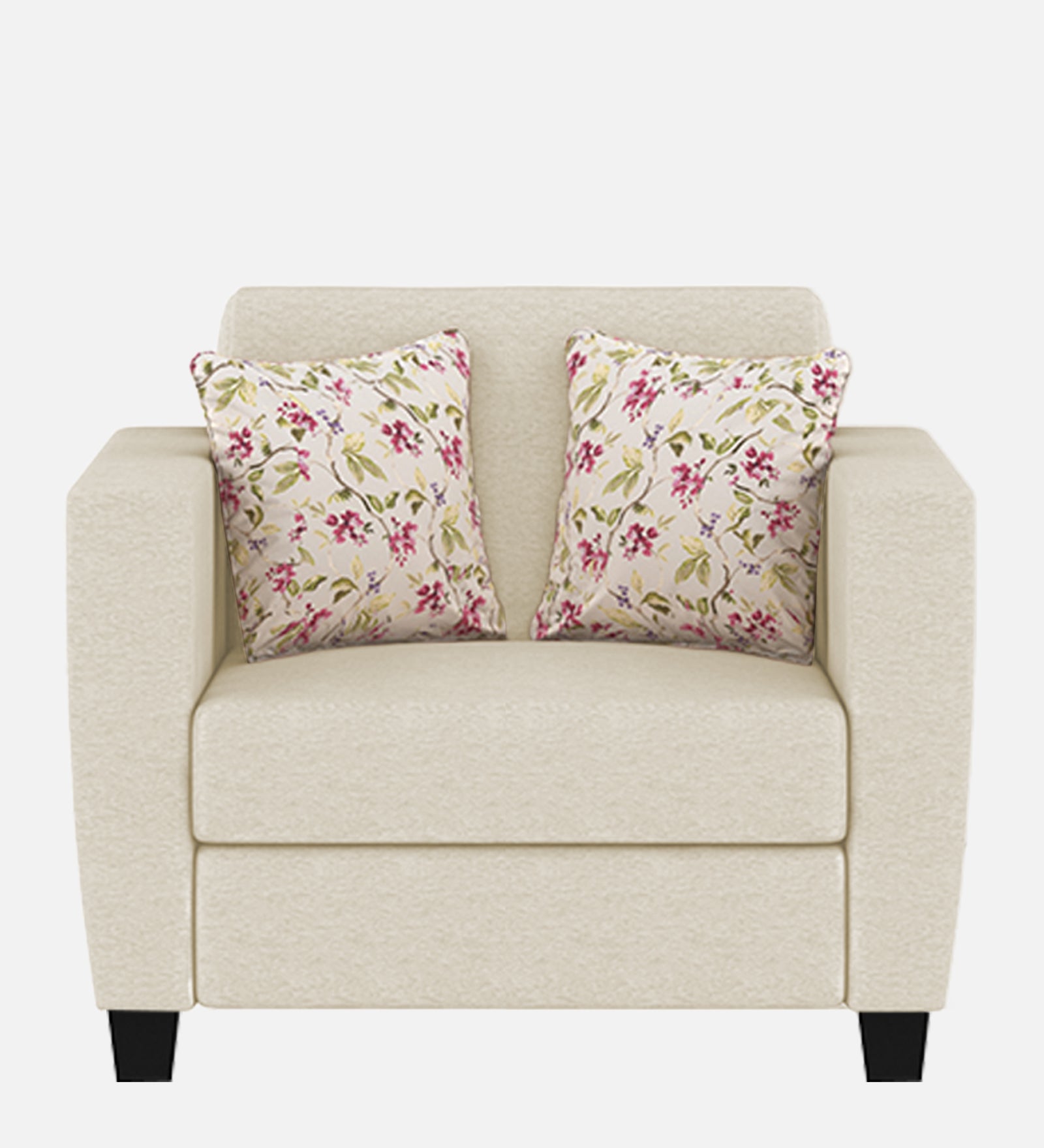 Gozi Fabric 1 Seater Sofa In Ivory Cream Colour - Febonic Living