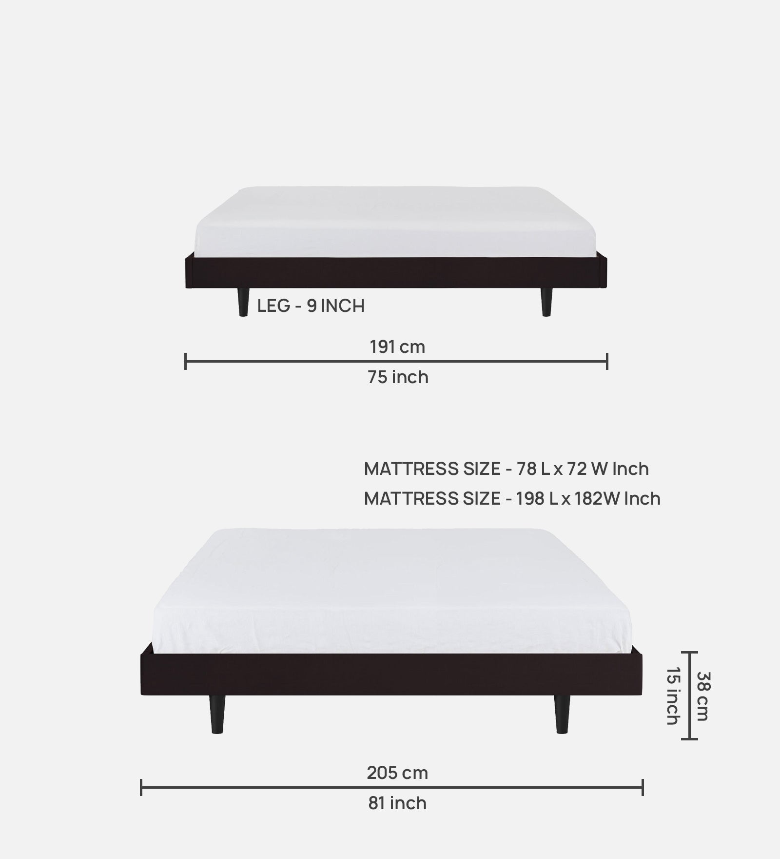 Basi Fabric King Size Bed In Cara Brown Colour - Febonic Living