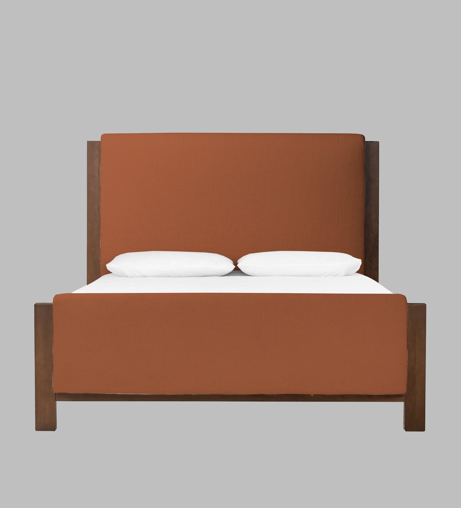 Zoro Boucle Fabric King Size Bed in Light Orange Colour - Febonic Living
