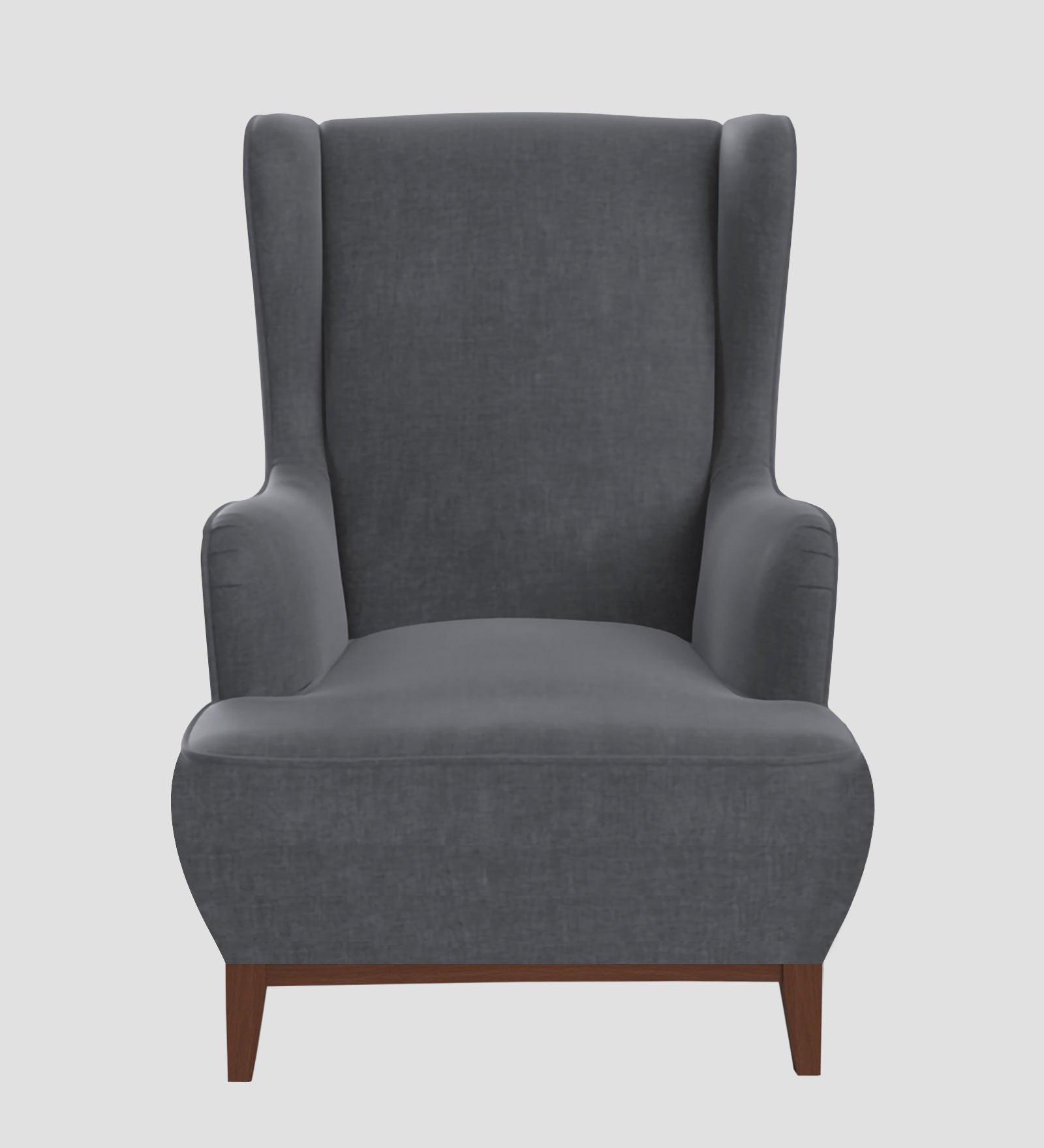 Suri Velvet Wing Chair In Pubble Grey Colour - Febonic Living