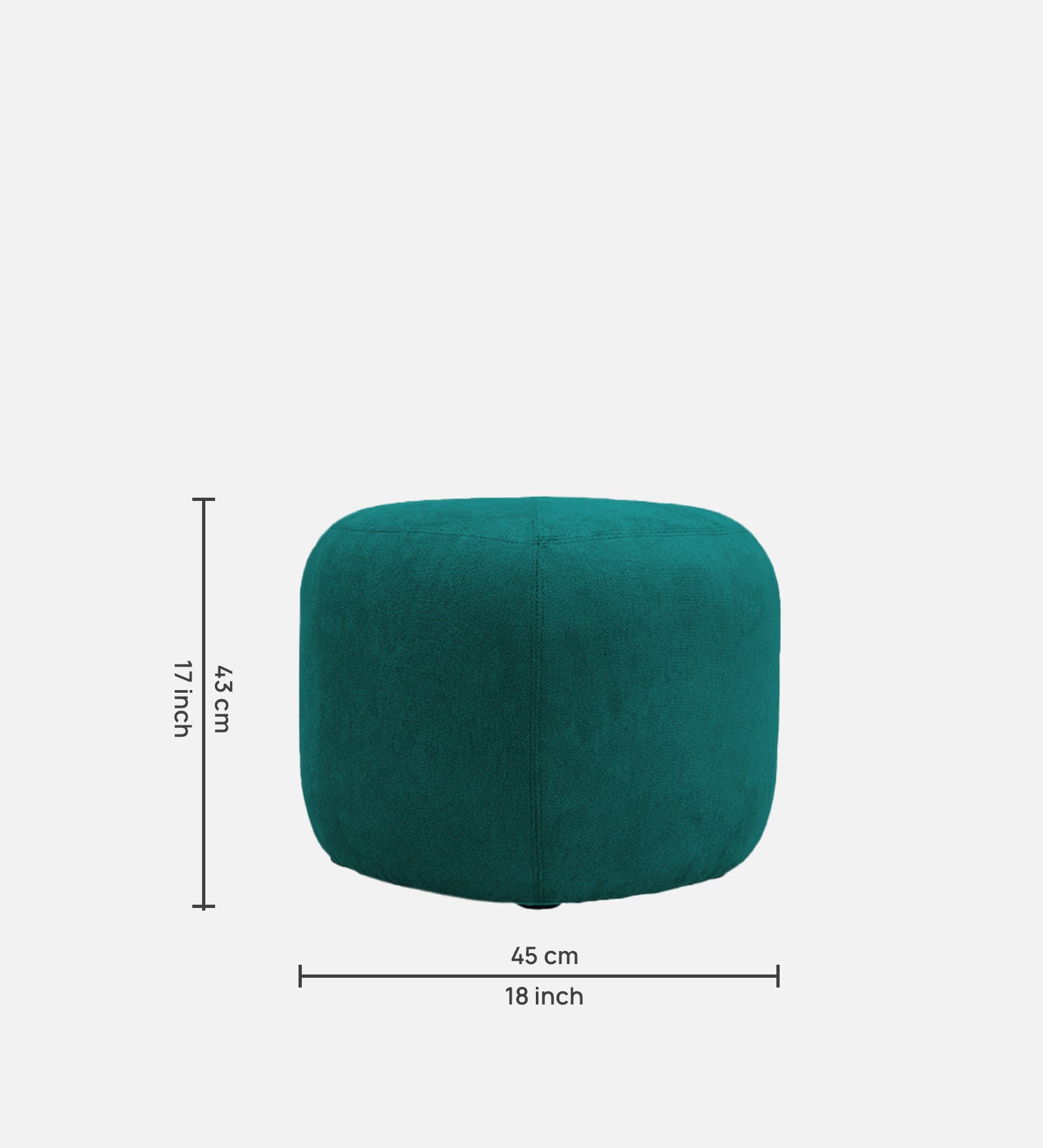 Keori Fabric Pouffe In Sea Green Colour - Febonic Living