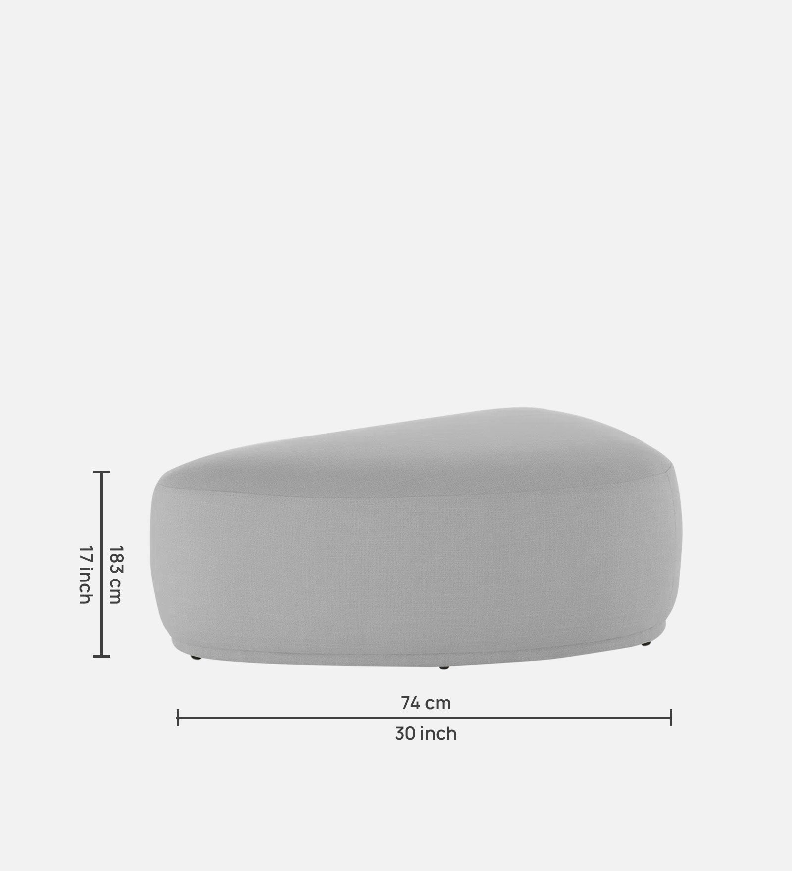 Nona Fabric Pouffe In Lit Grey Colour - Febonic Living