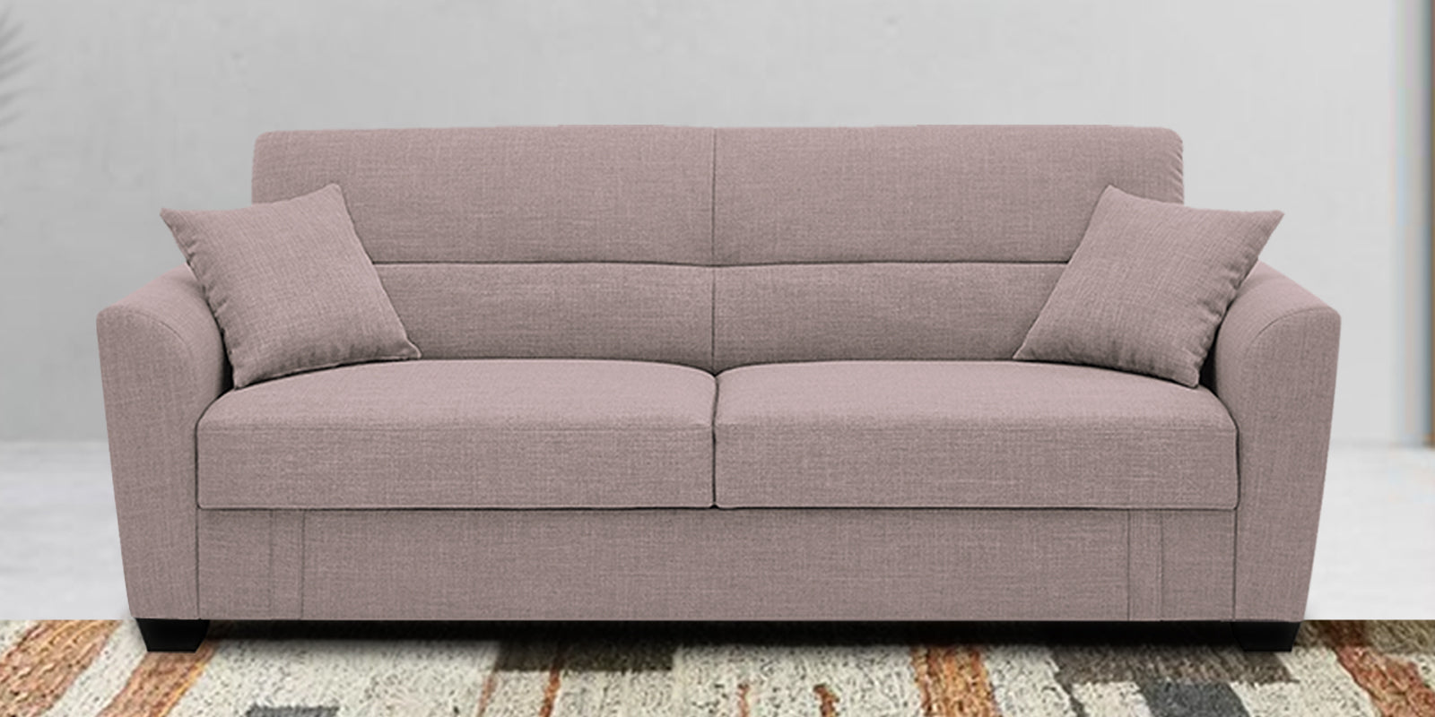 Bony Fabric 3 Seater Convertible Sofa Cum Bed In Orchid Beige Colour - Febonic Living