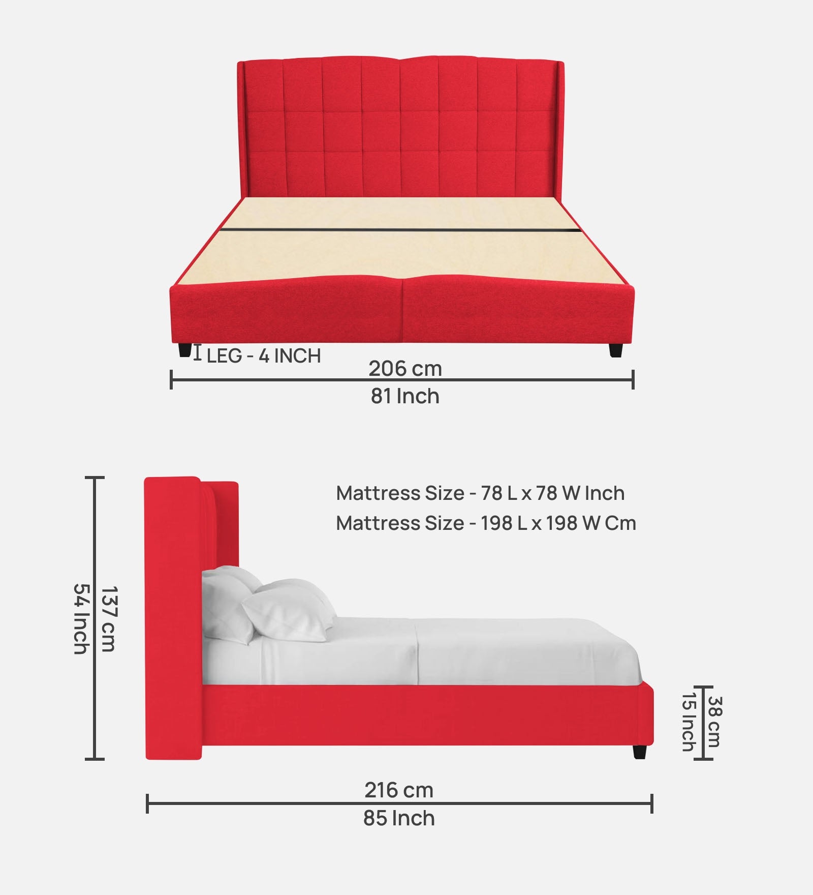 Jovi Velvet King Size Bed In Ox Blood Maroon In Colour - Febonic Living