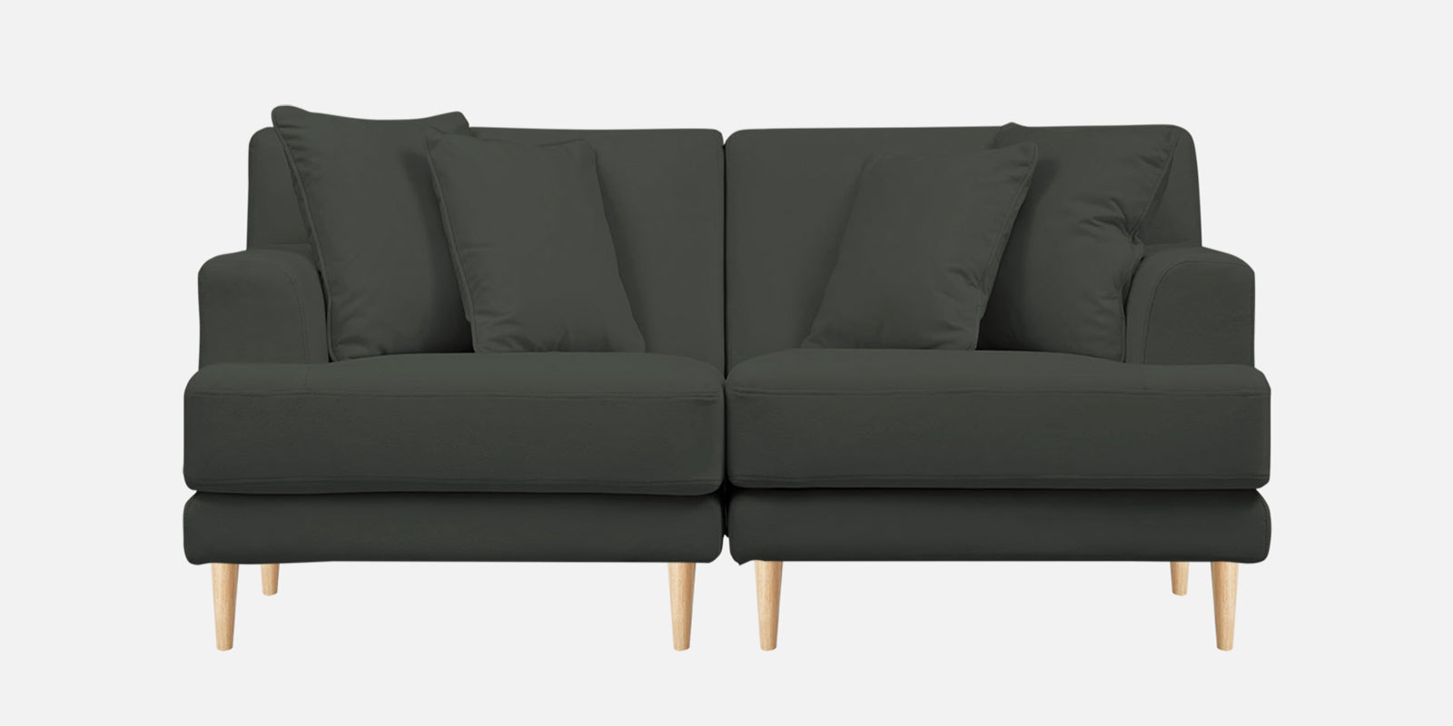 Woody Fabric 2 Seater Sofa In I-Land Green Colour - Febonic Living