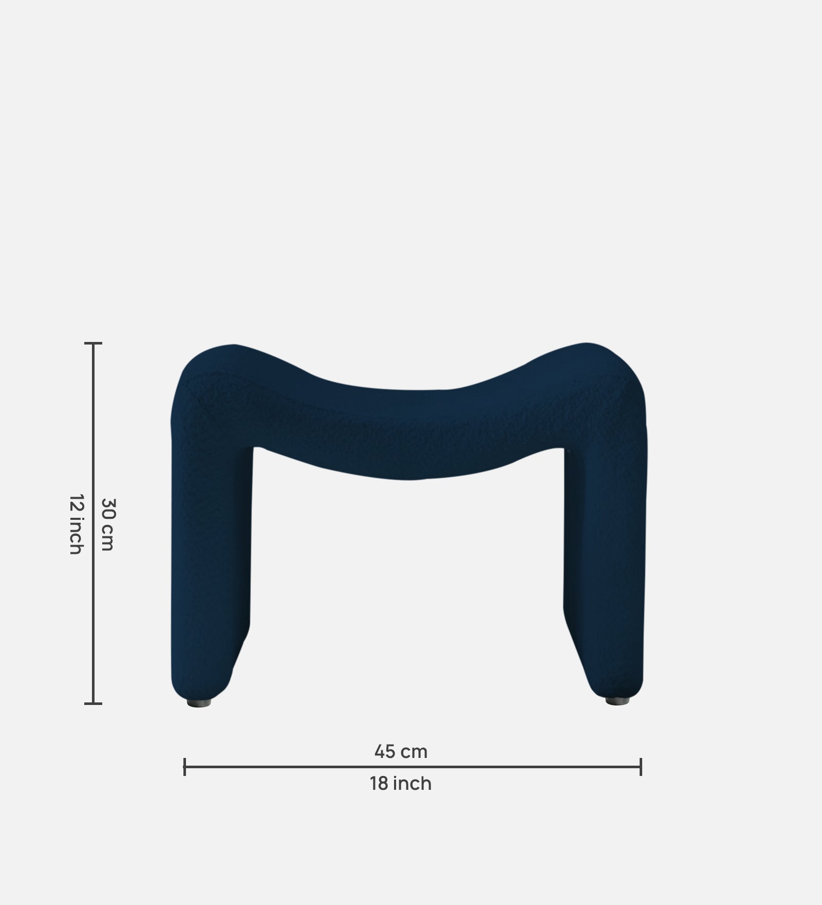 Olive Boucle Foot Stool In Danim Blue Colour - Febonic Living