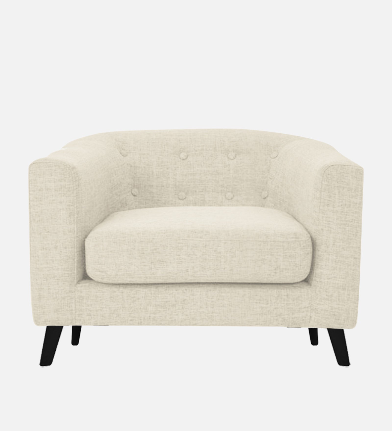 Casper Fabric 1 Seater Sofa In Ivory Cream Colour - Febonic Living
