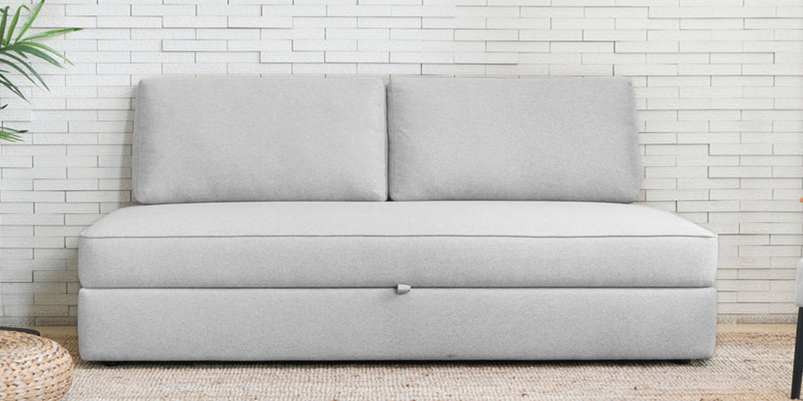 Vito Fabric Day Bed In Coin Grey Colour With Storage - Febonic Living