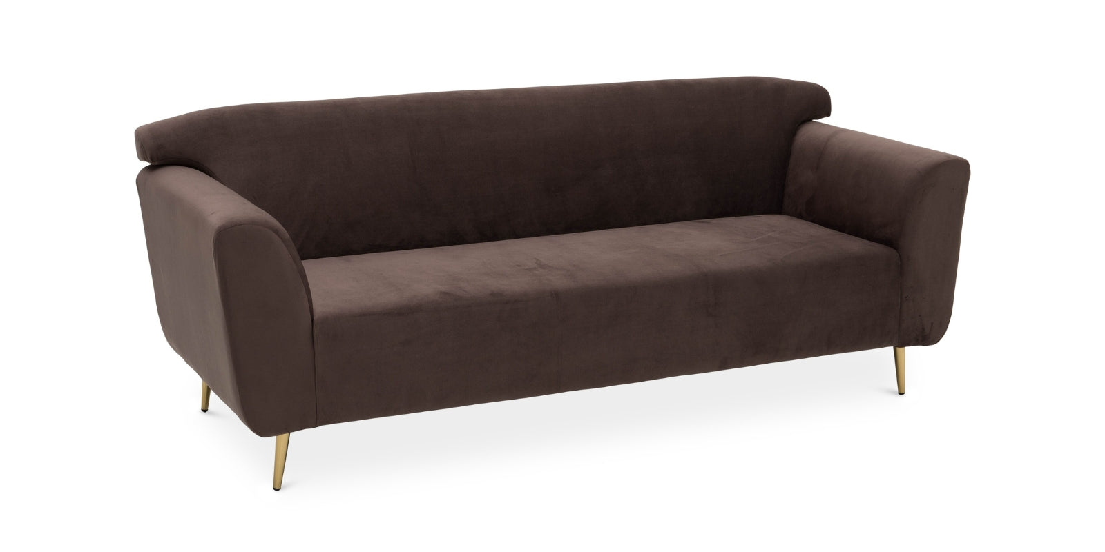 Happy Velvet 3 Seater Sofa In Mocha Brown Colour - Febonic Living