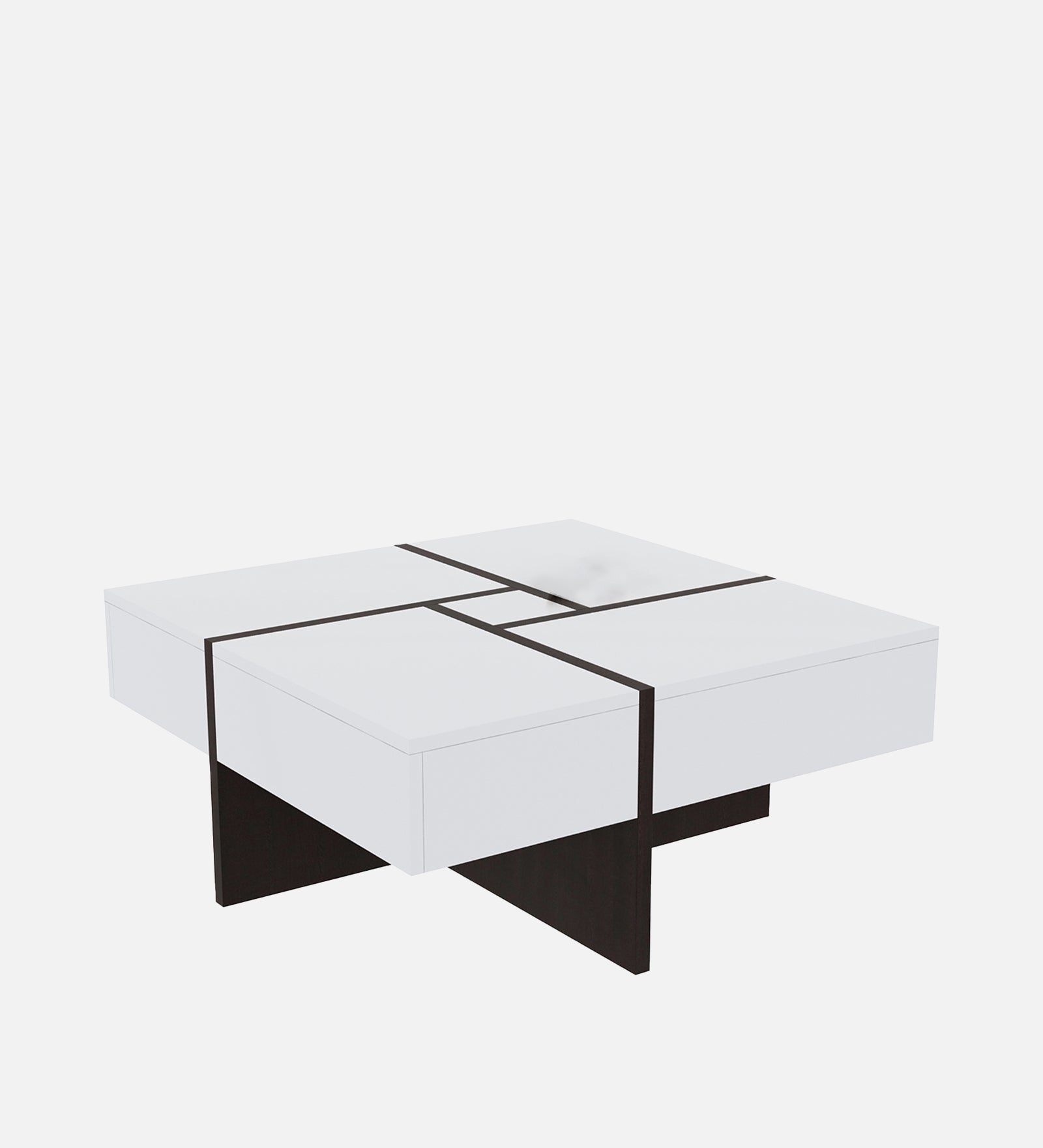 Sonic Coffee Table In Dark Walnut & Frosty White Finish - Febonic Living
