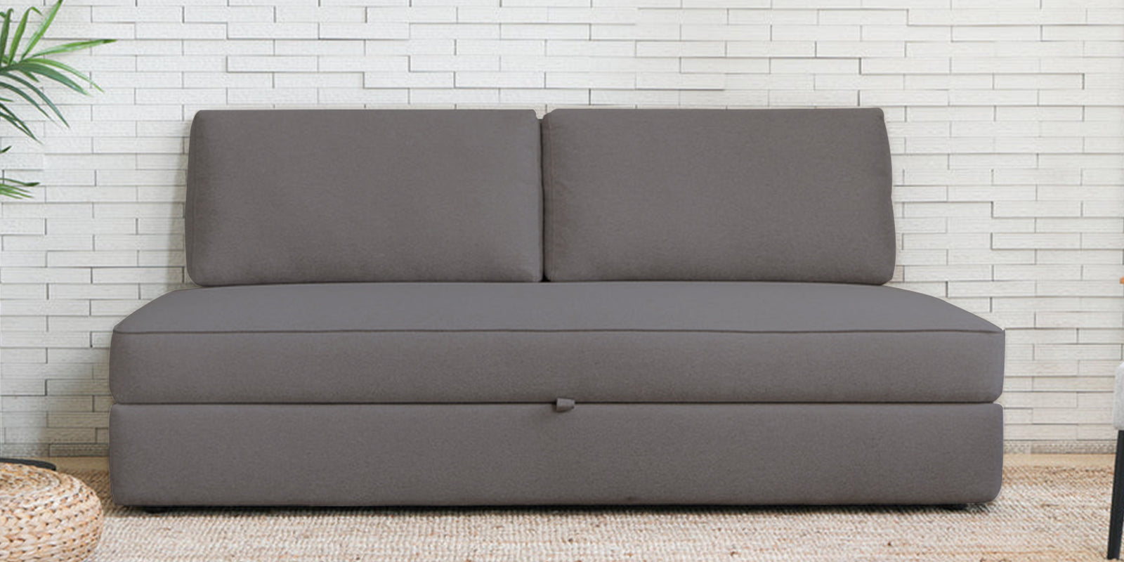 Vito Fabric Day Bed In Sudo Grey Colour With Storage - Febonic Living