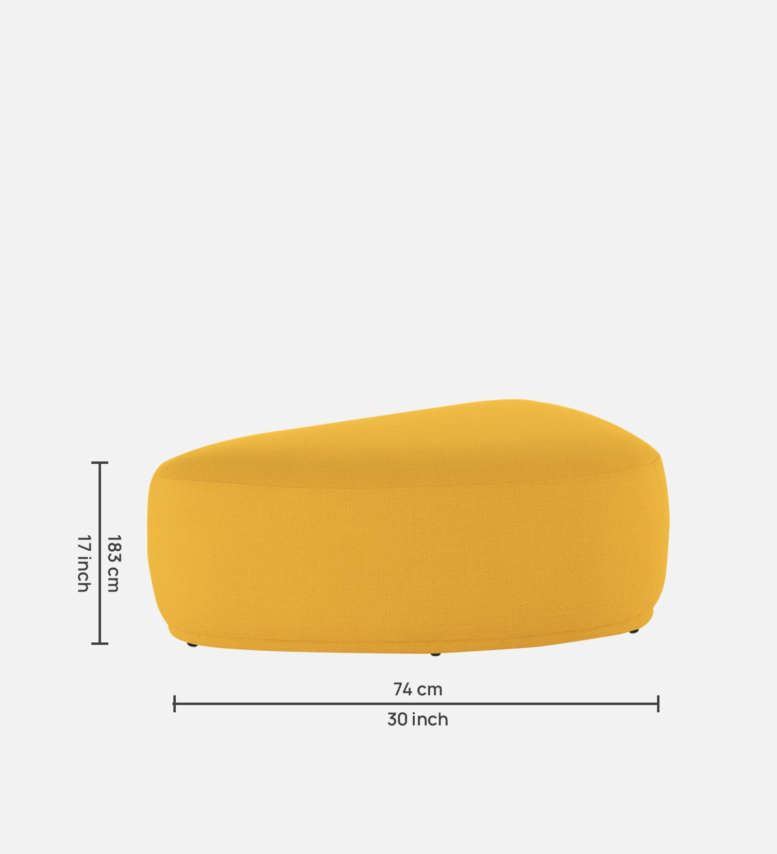 Nona Fabric Pouffe In Bold Yellow Colour - Febonic Living