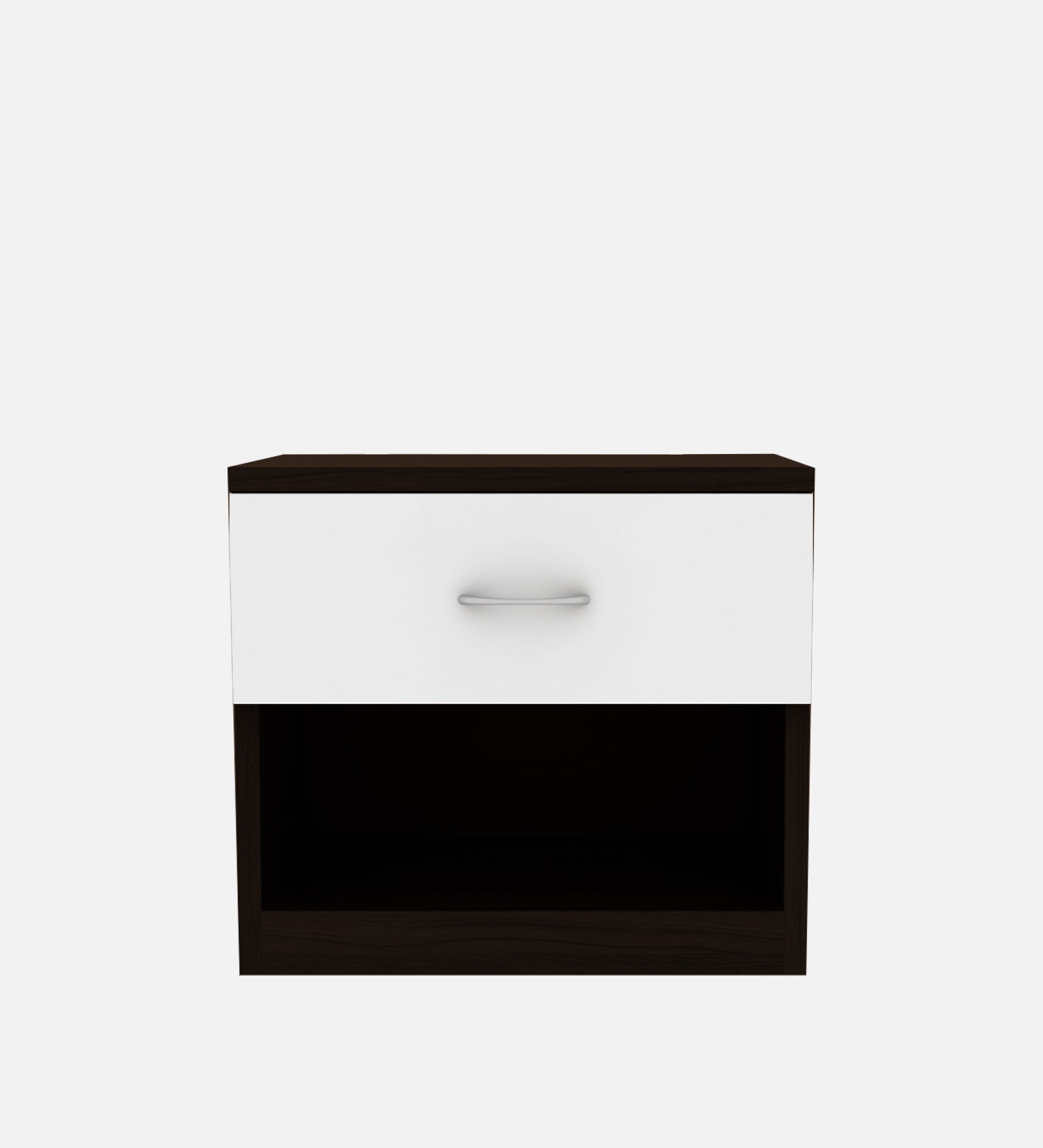 Lison Bedside Table With Drawer in Wenge & Frosty White Finish