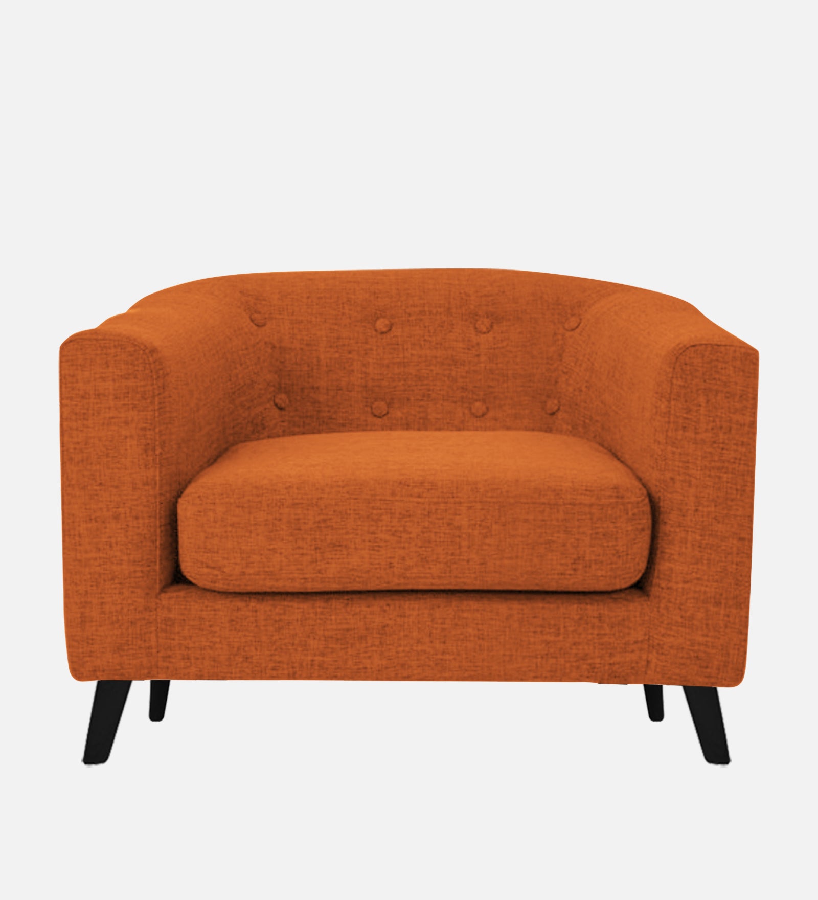 Casper Fabric 1 Seater Sofa In Vivid Orange Colour - Febonic Living