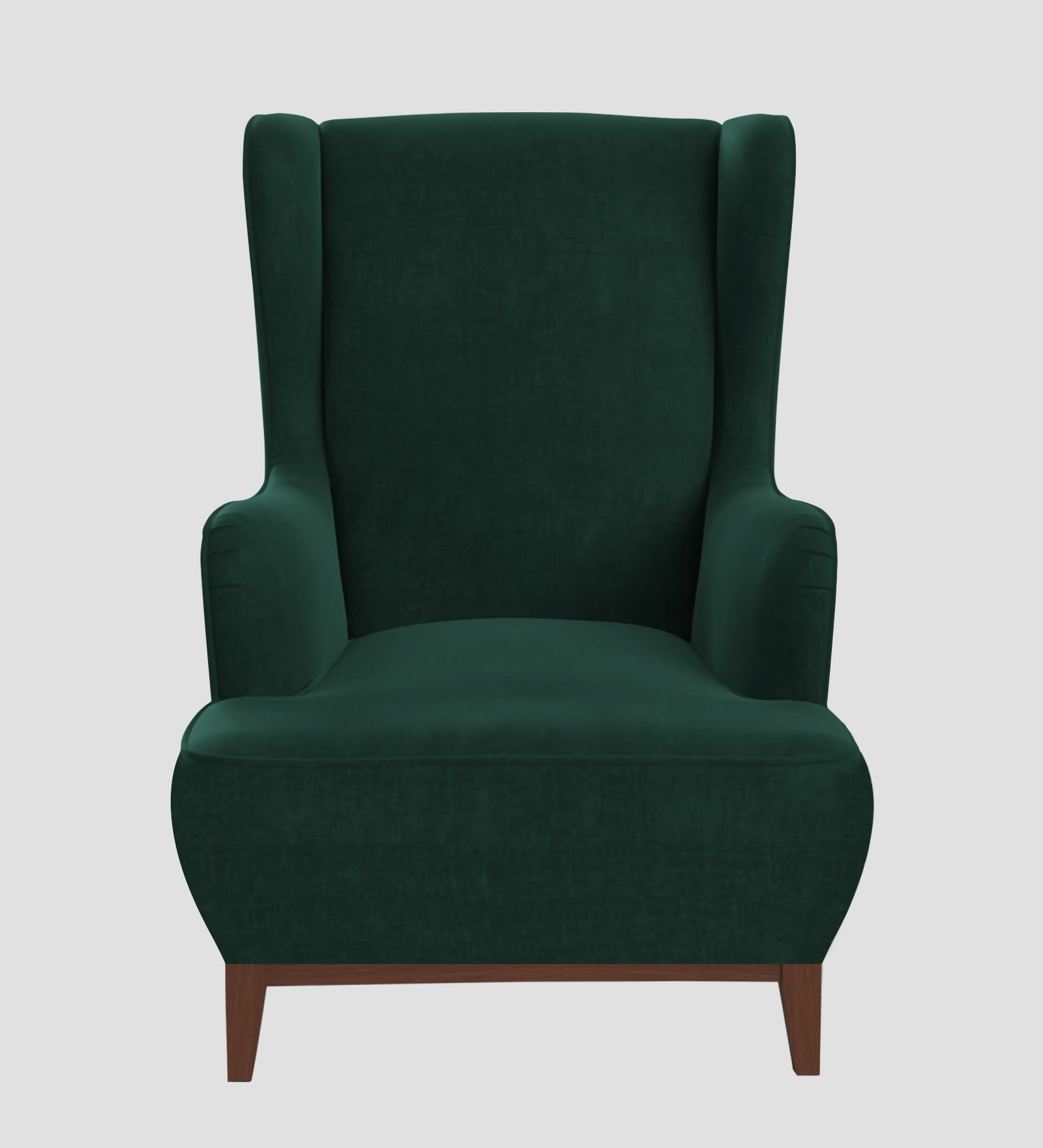 Suri Velvet Wing Chair In Forest Green Colour - Febonic Living