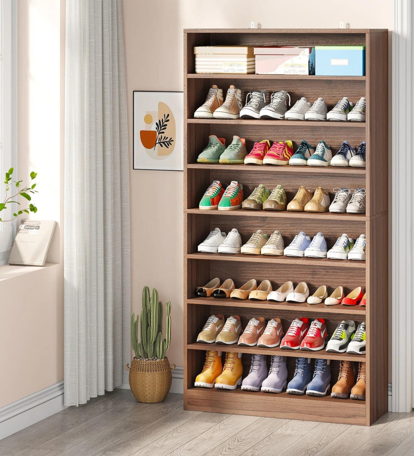 Aryel Shoe Rack In Frosty White Finish - Febonic Living